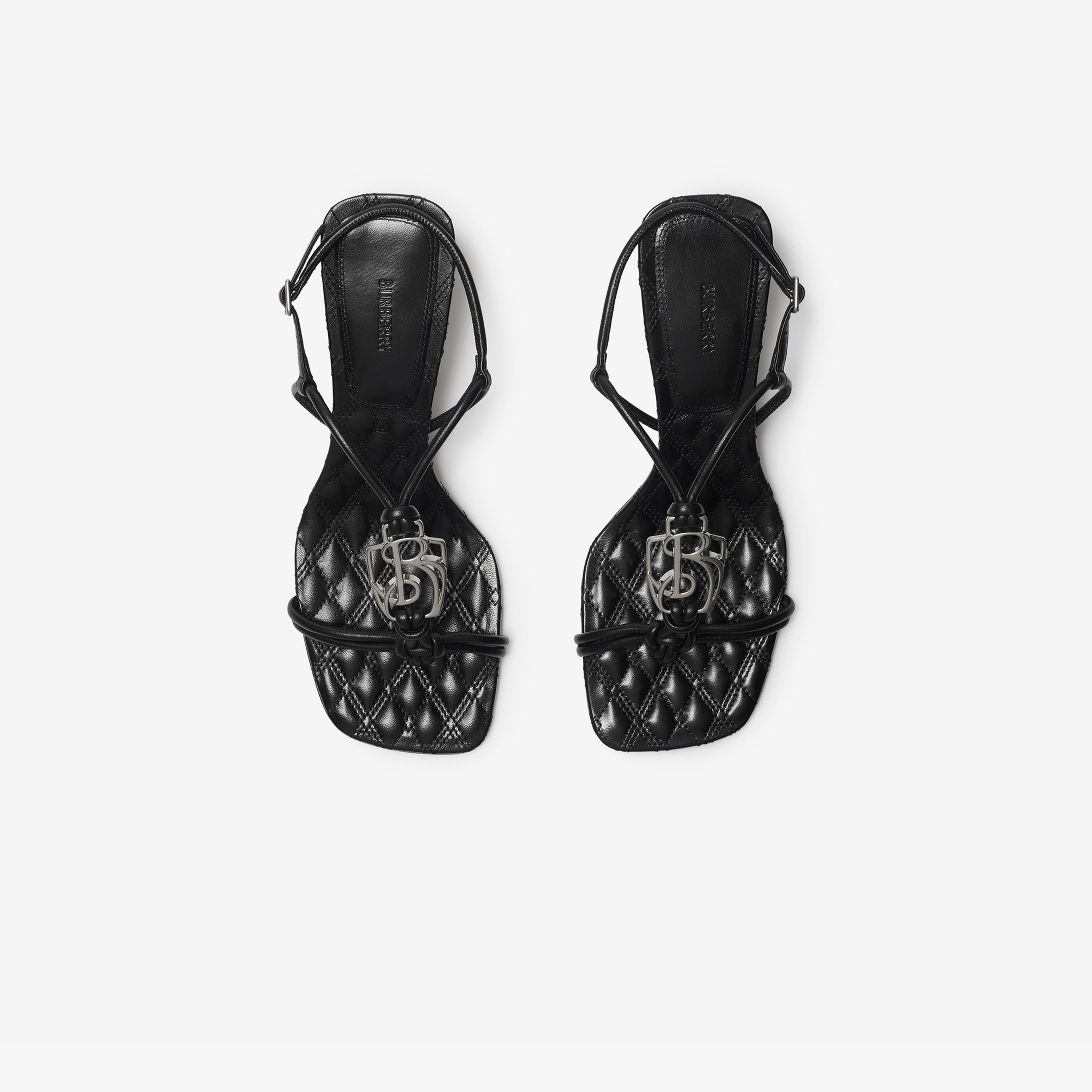 Burberry Leather Ronda Mid Kadın Siyah Sandalet