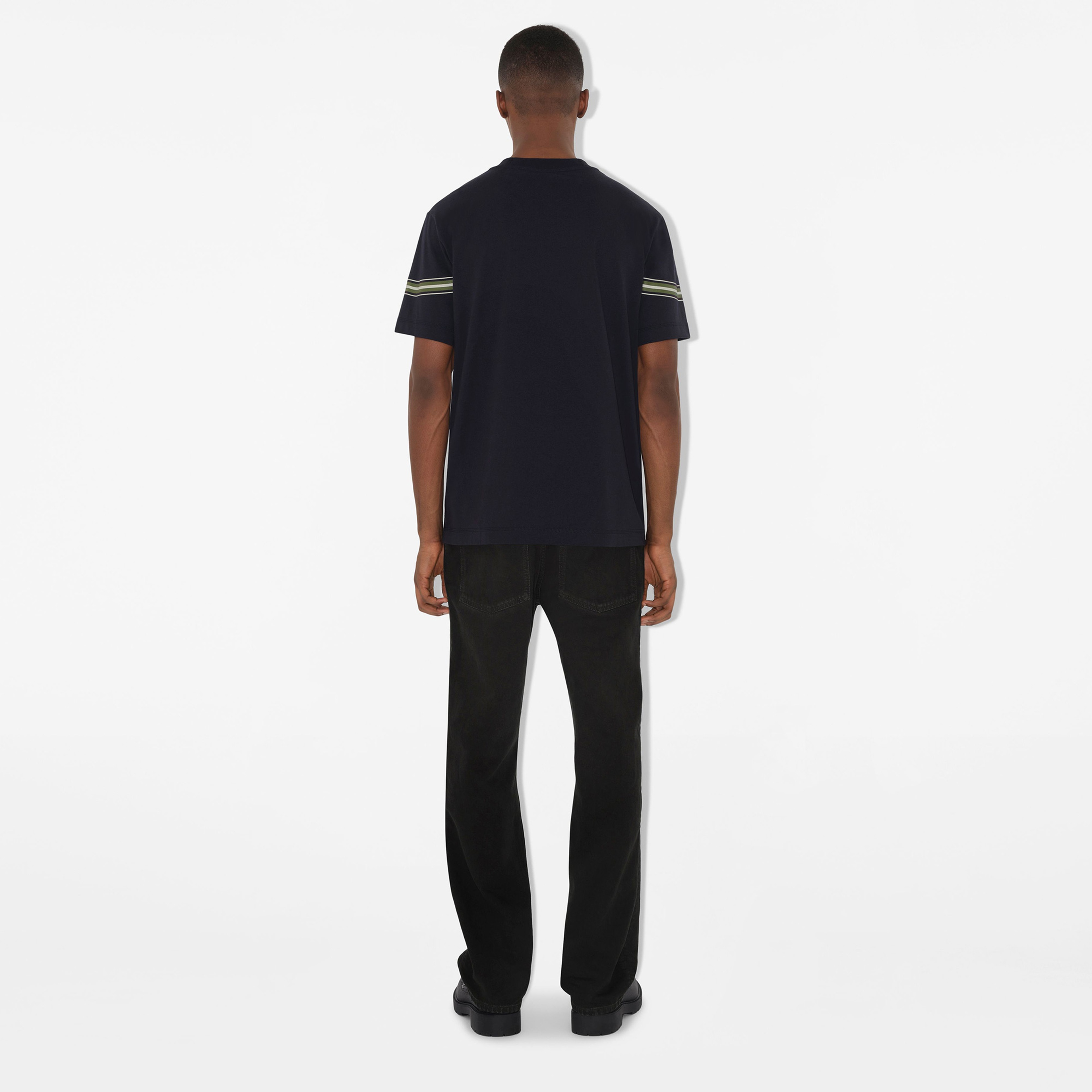 Burberry Sic Striped Cotton Erkek Mavi T-Shirt