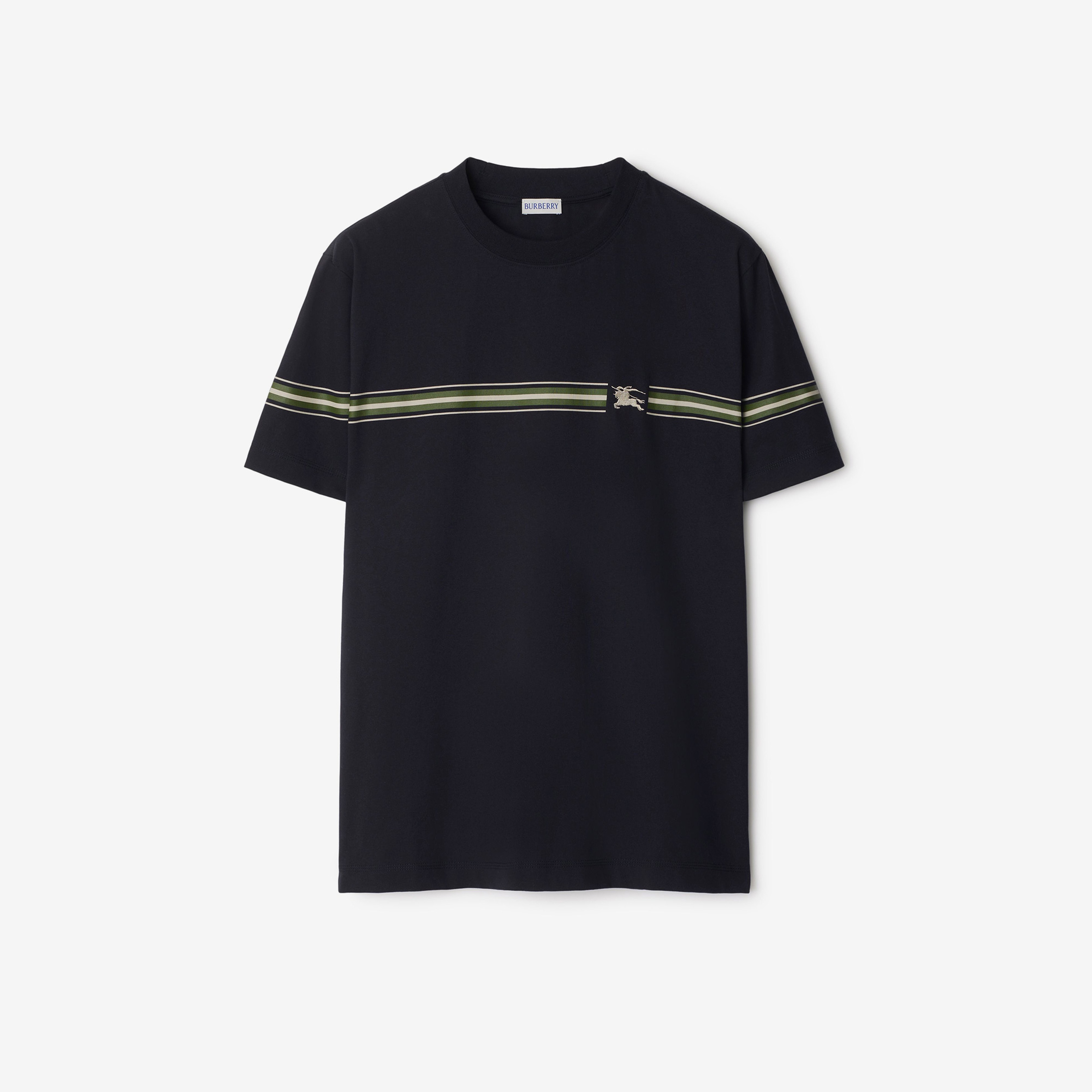 Burberry Sic Striped Cotton Erkek Mavi T-Shirt