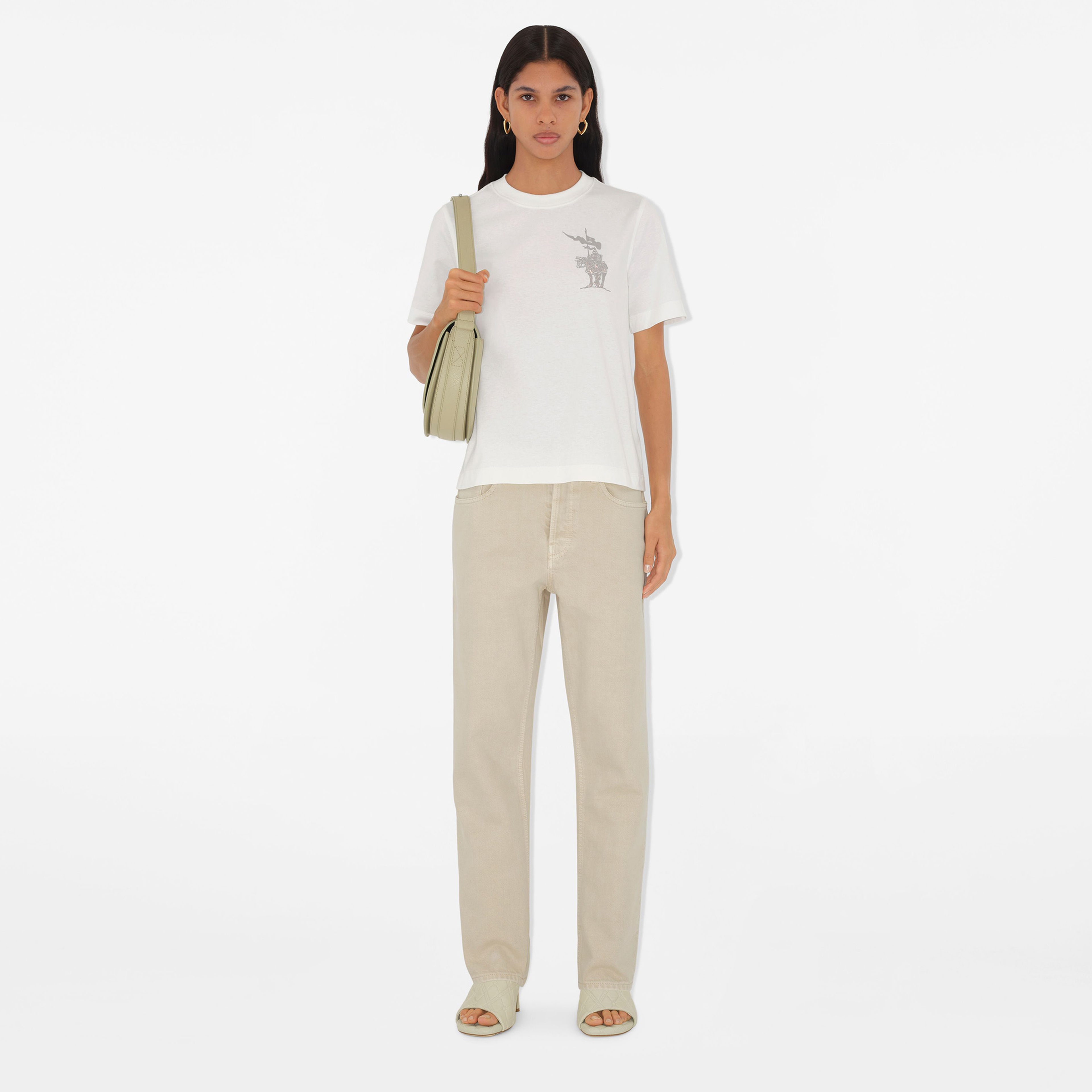 Burberry Sic Cotton Kadın Beyaz T-Shirt