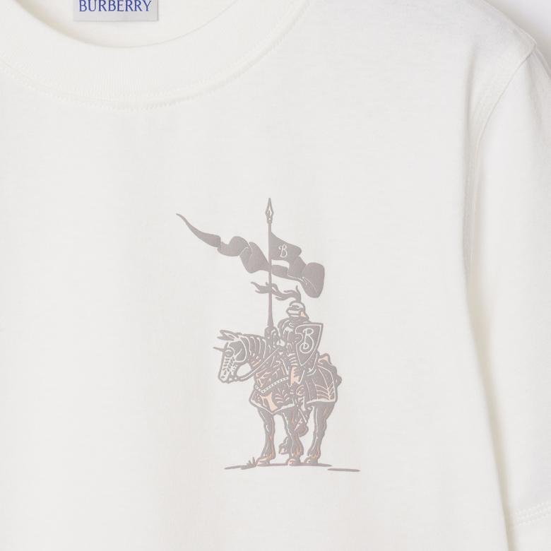Burberry Sic Cotton Kadın Beyaz T-Shirt