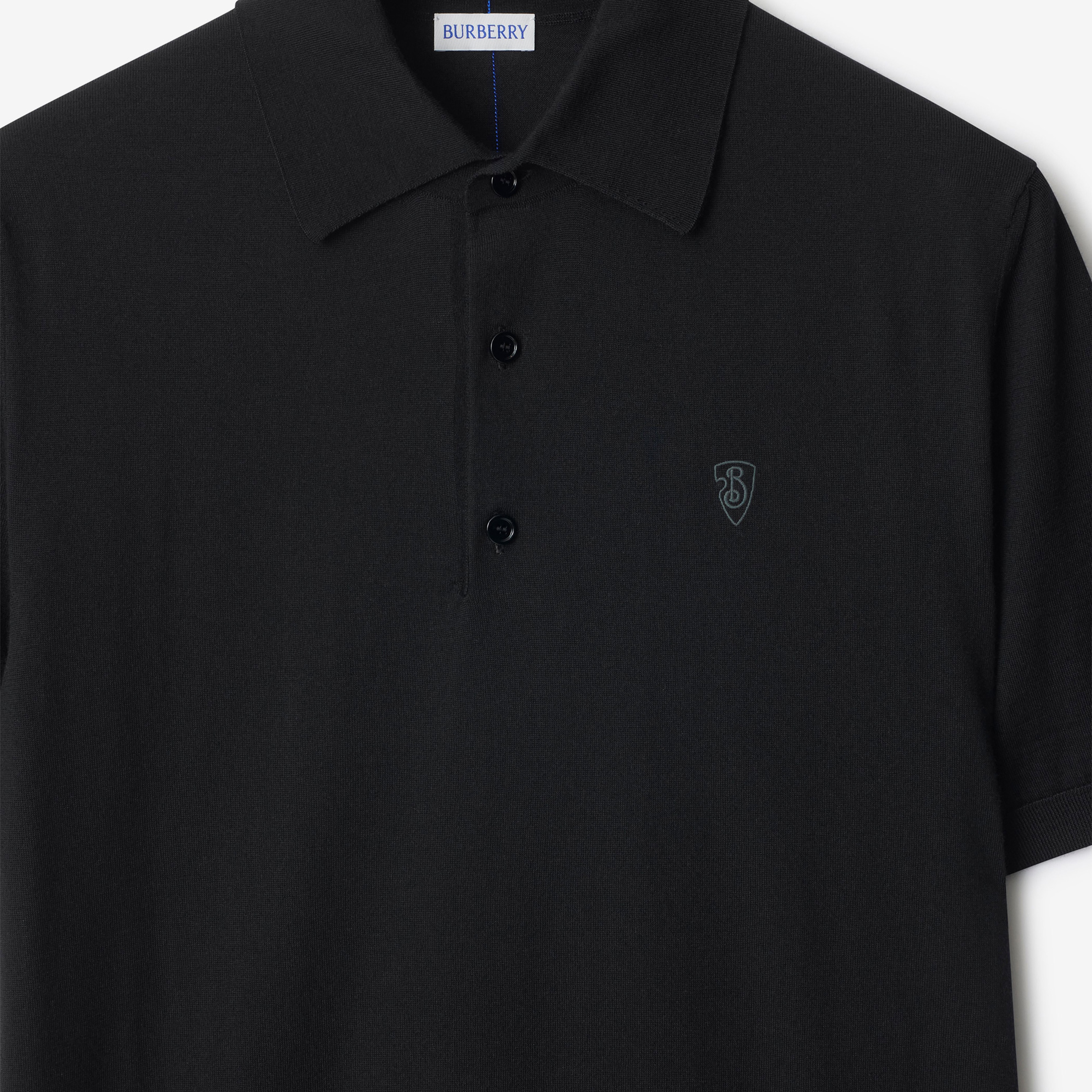 Burberry Pai Wool Erkek Siyah Polo