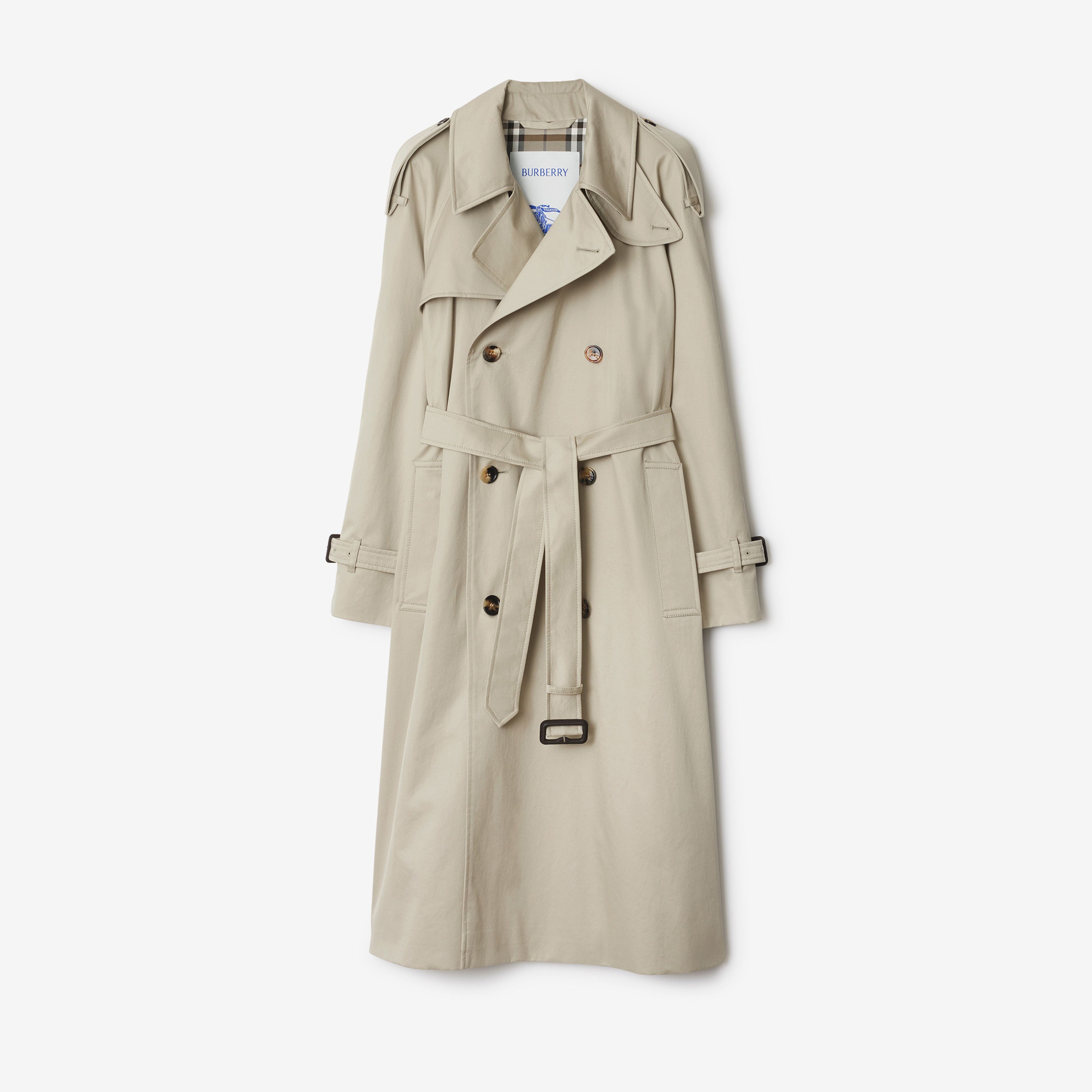 Burberry Cas Long Castleford Kadın Krem Trençkot