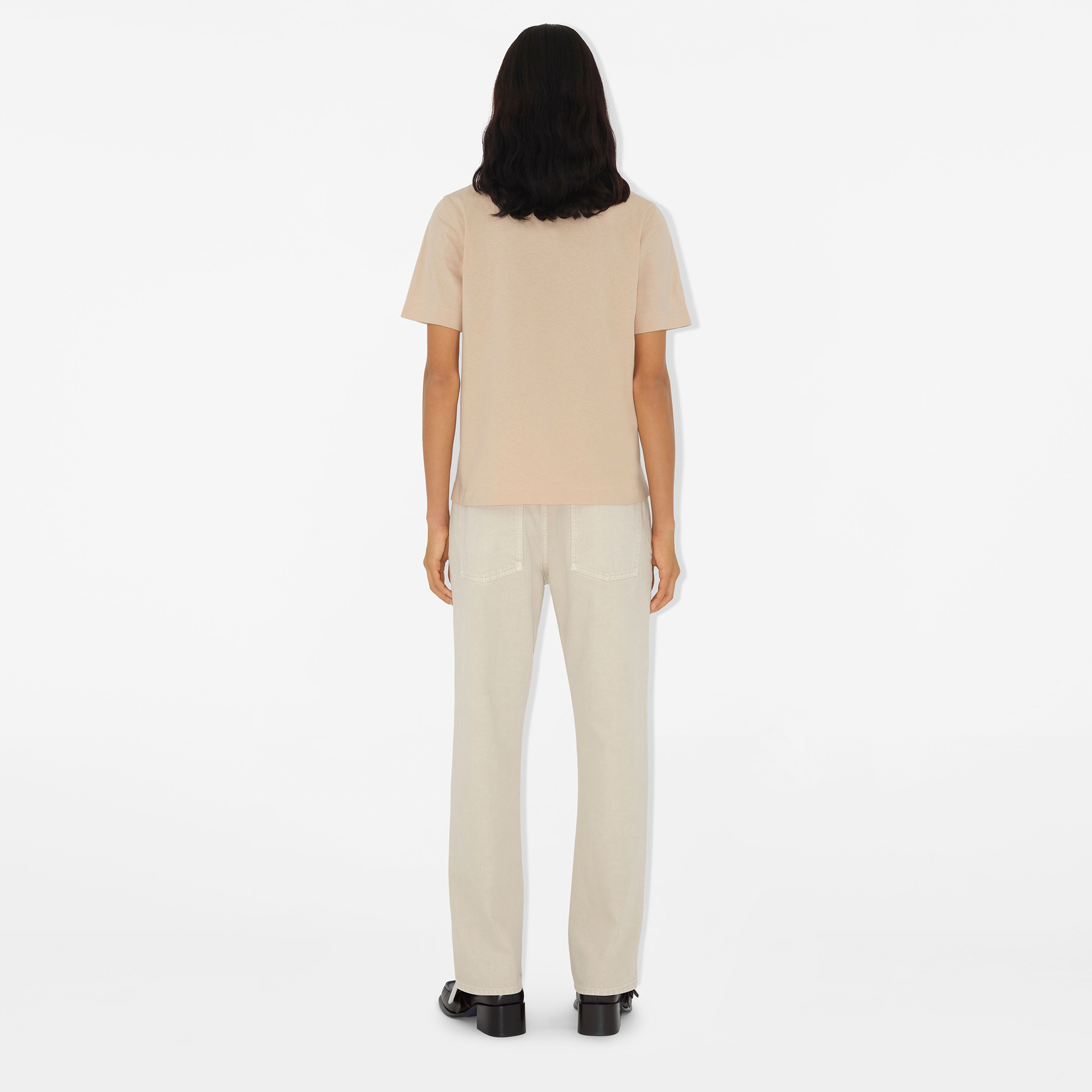 Burberry Sic Cotton Kadın Krem T-Shirt