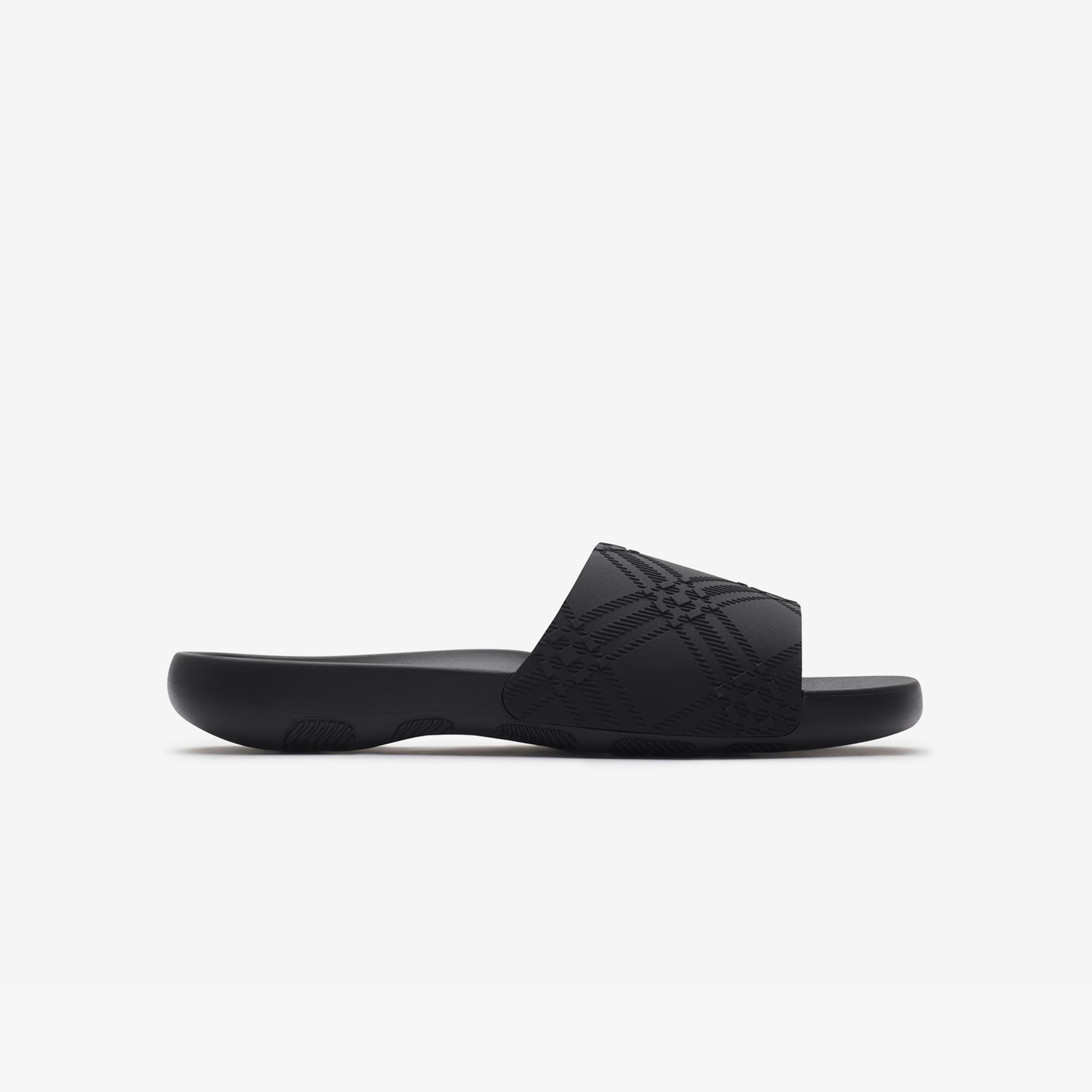 Burberry Embossed Dive Slides Erkek Siyah Terlik