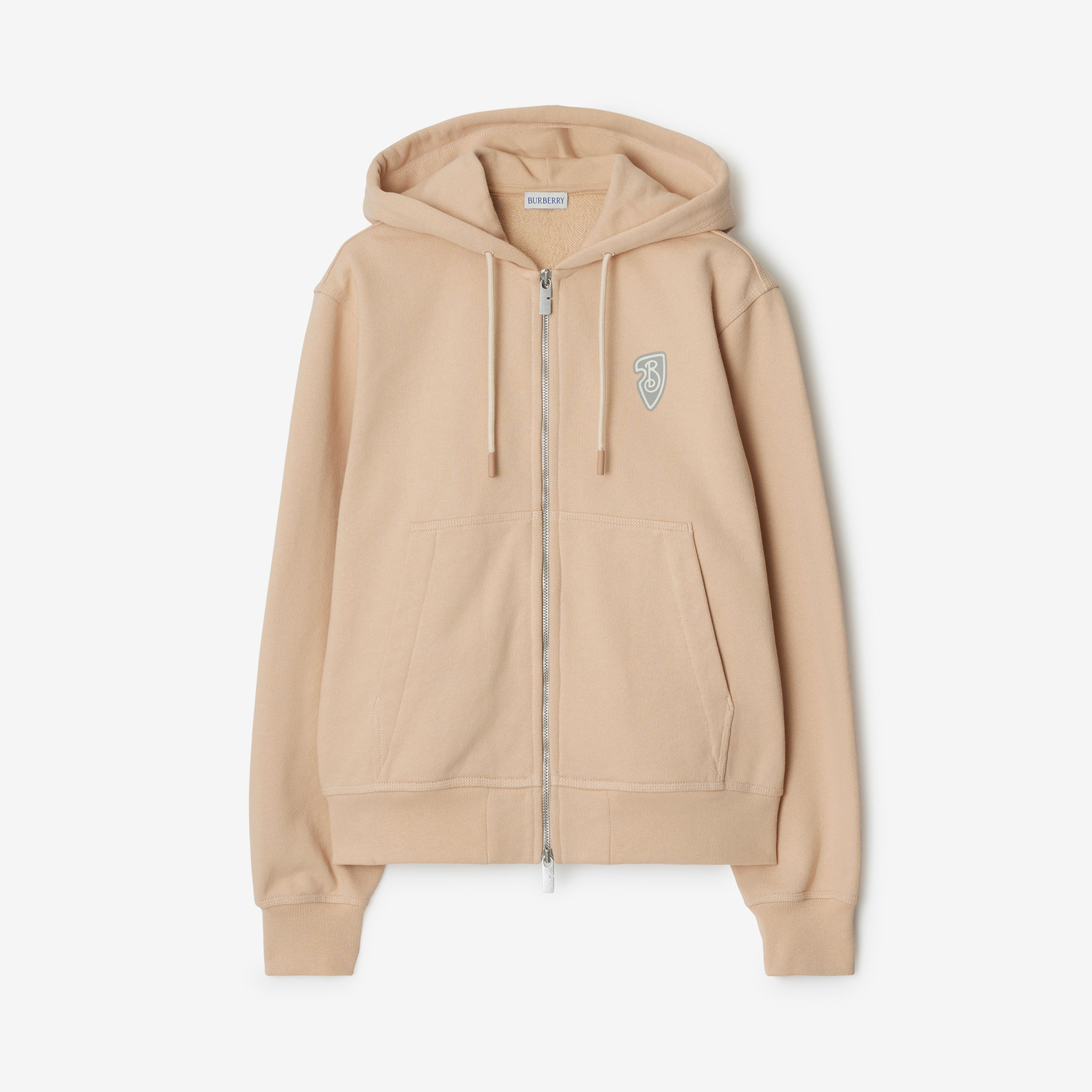 Burberry Sic Cotton Zip Kadın Krem Hoodie