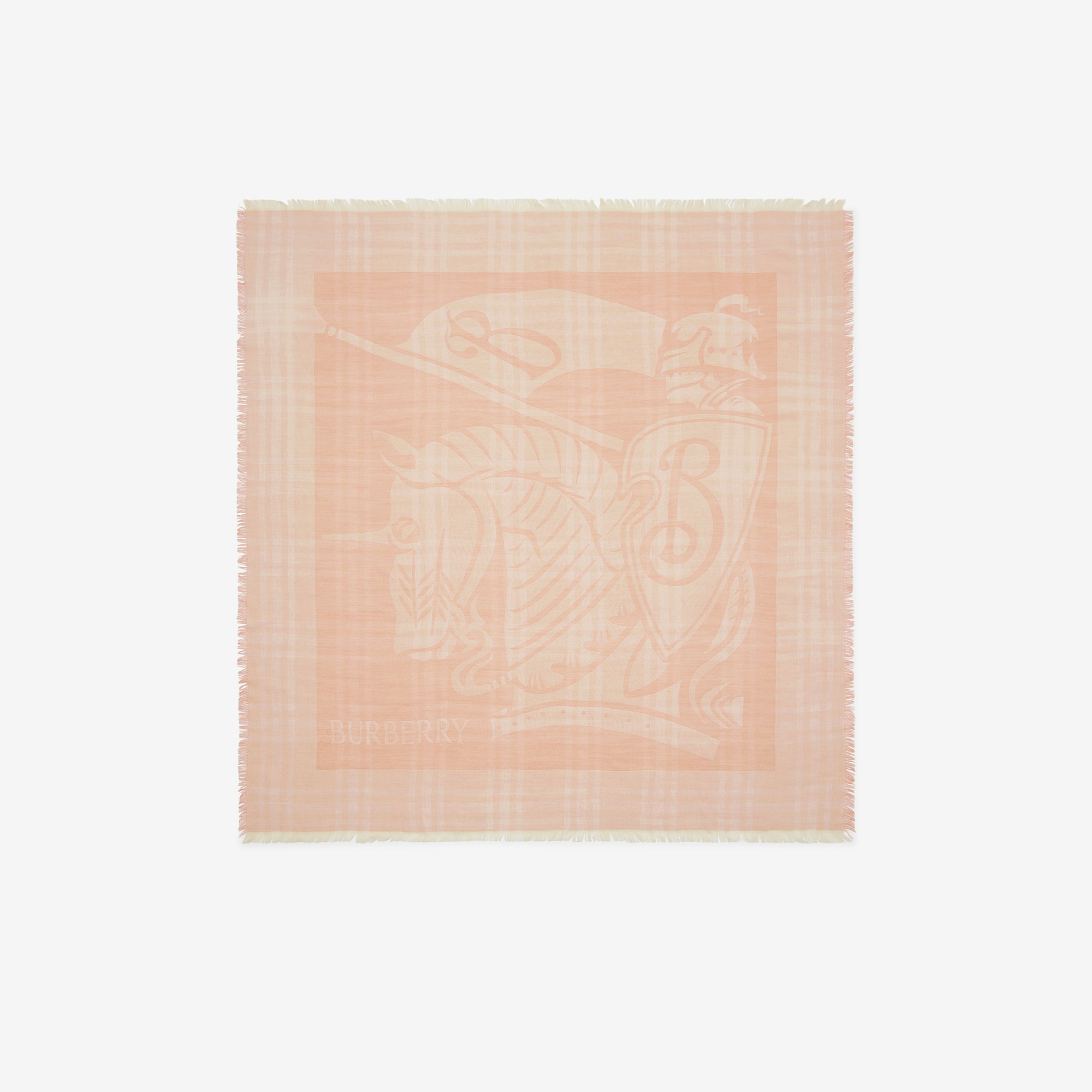 Burberry Tri Bar Edged Wool Blend Kadın Krem Şal