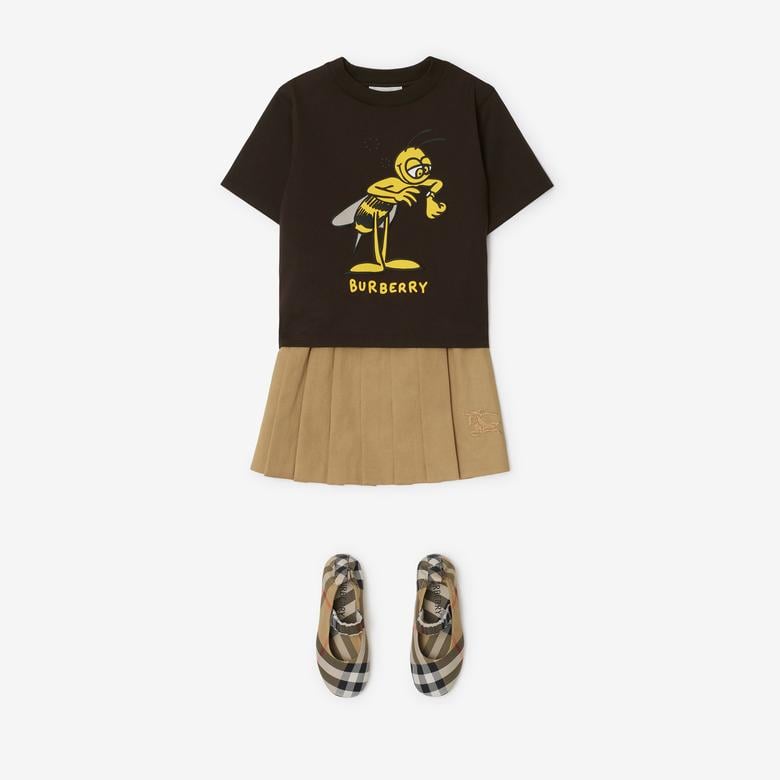 Burberry Cedar Punctu Bee Cotton Çocuk Siyah T-Shirt