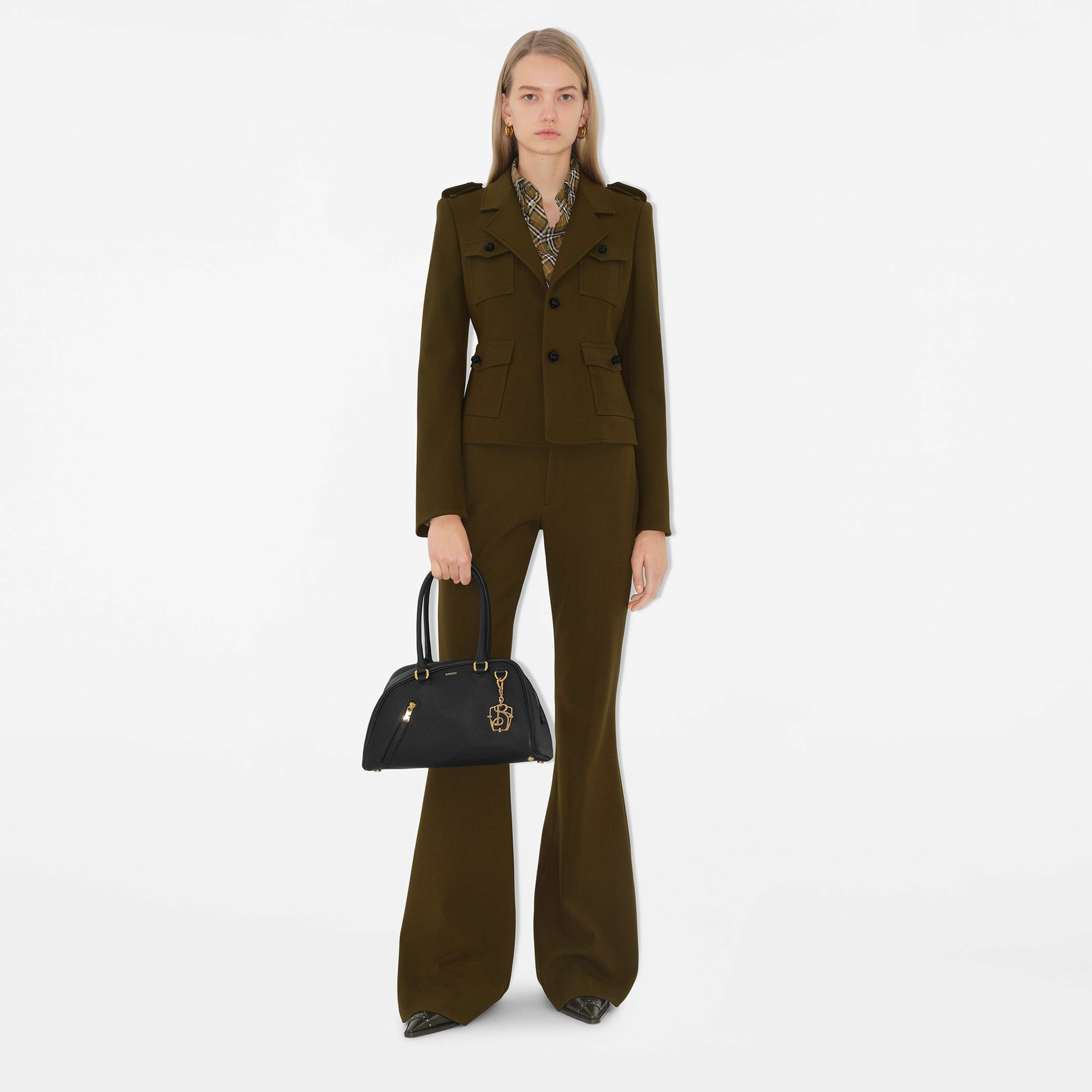 Burberry Small Shield Twin Bowling Kadın Siyah Omuz Çantası