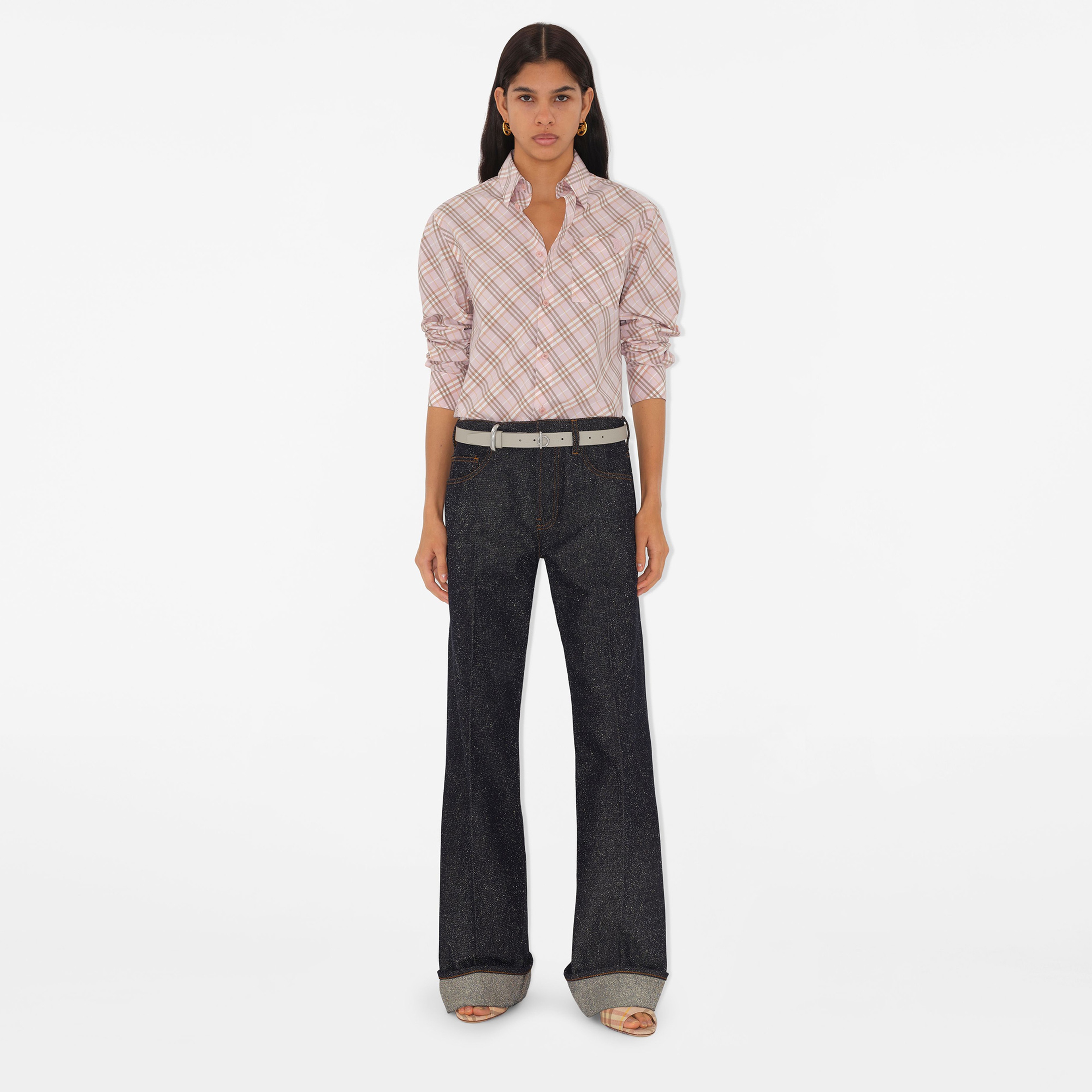 Burberry Leather Rocking Horse Kadın Krem Kemer