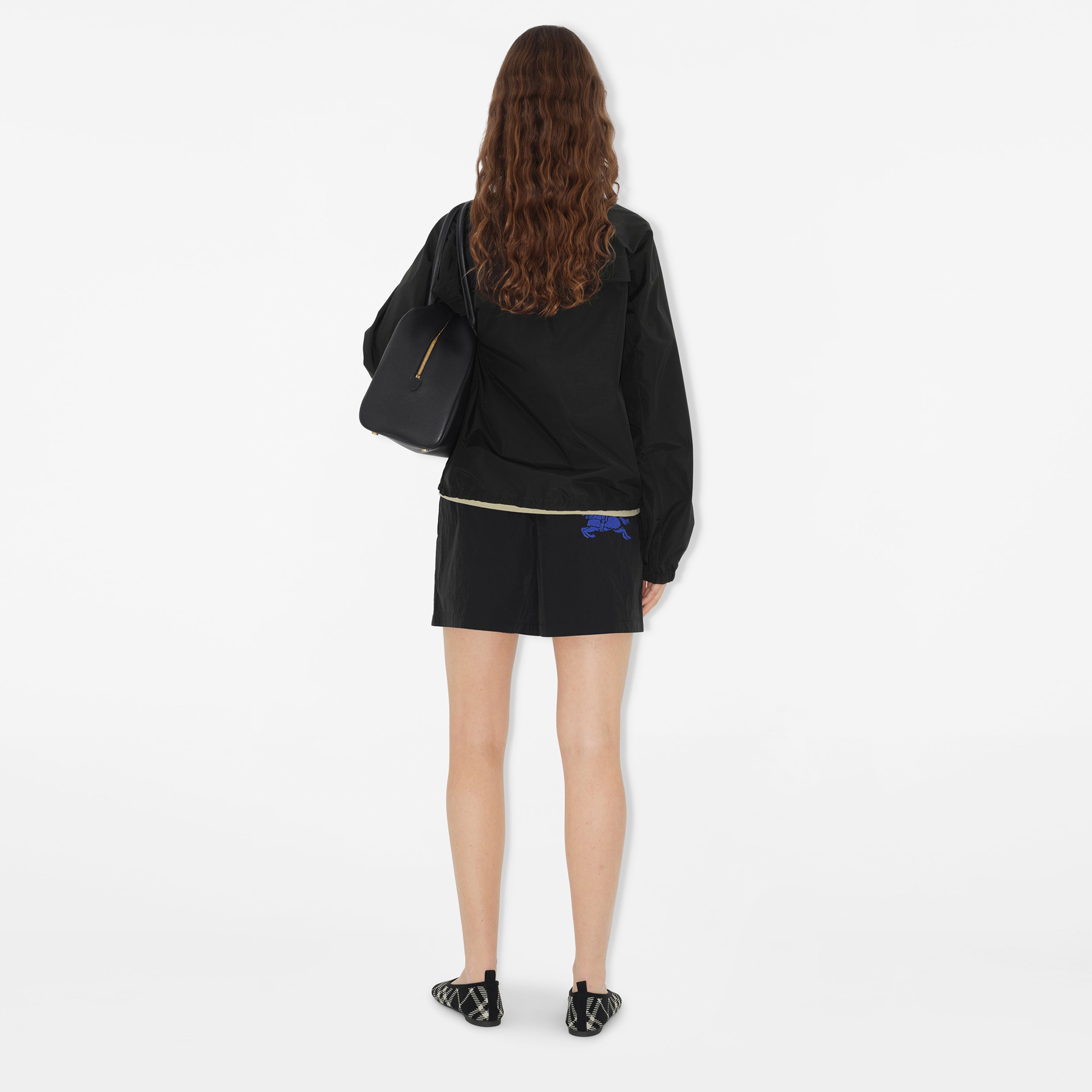 Burberry Giu Nylon Cotton Kadın Siyah Mont