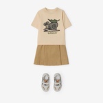 Burberry Cedar Snail Cotton Çocuk Krem T-Shirt