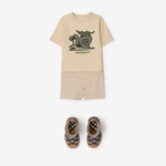 Burberry Cedar Snail Cotton Çocuk Krem T-Shirt