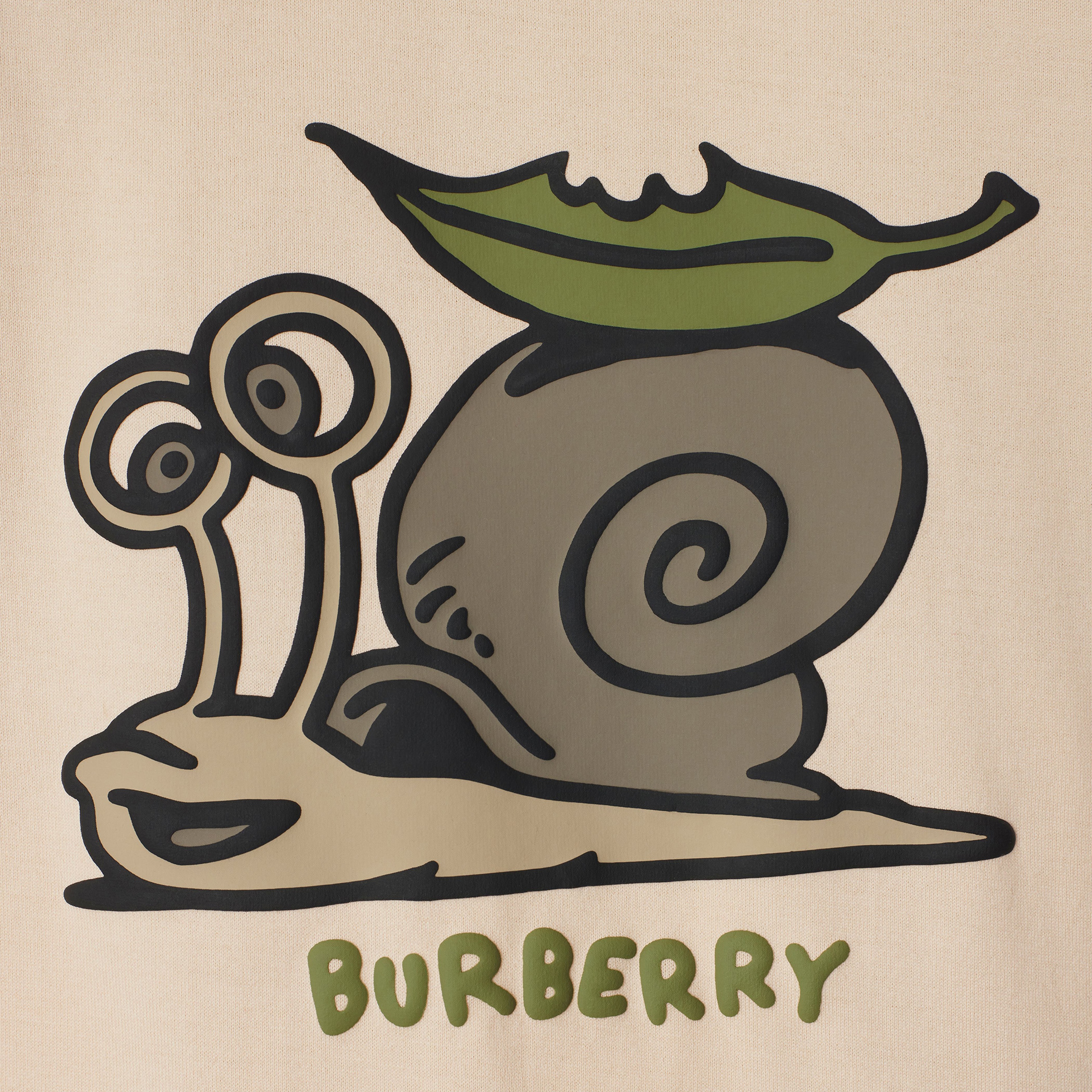 Burberry Cedar Snail Cotton Çocuk Krem T-Shirt