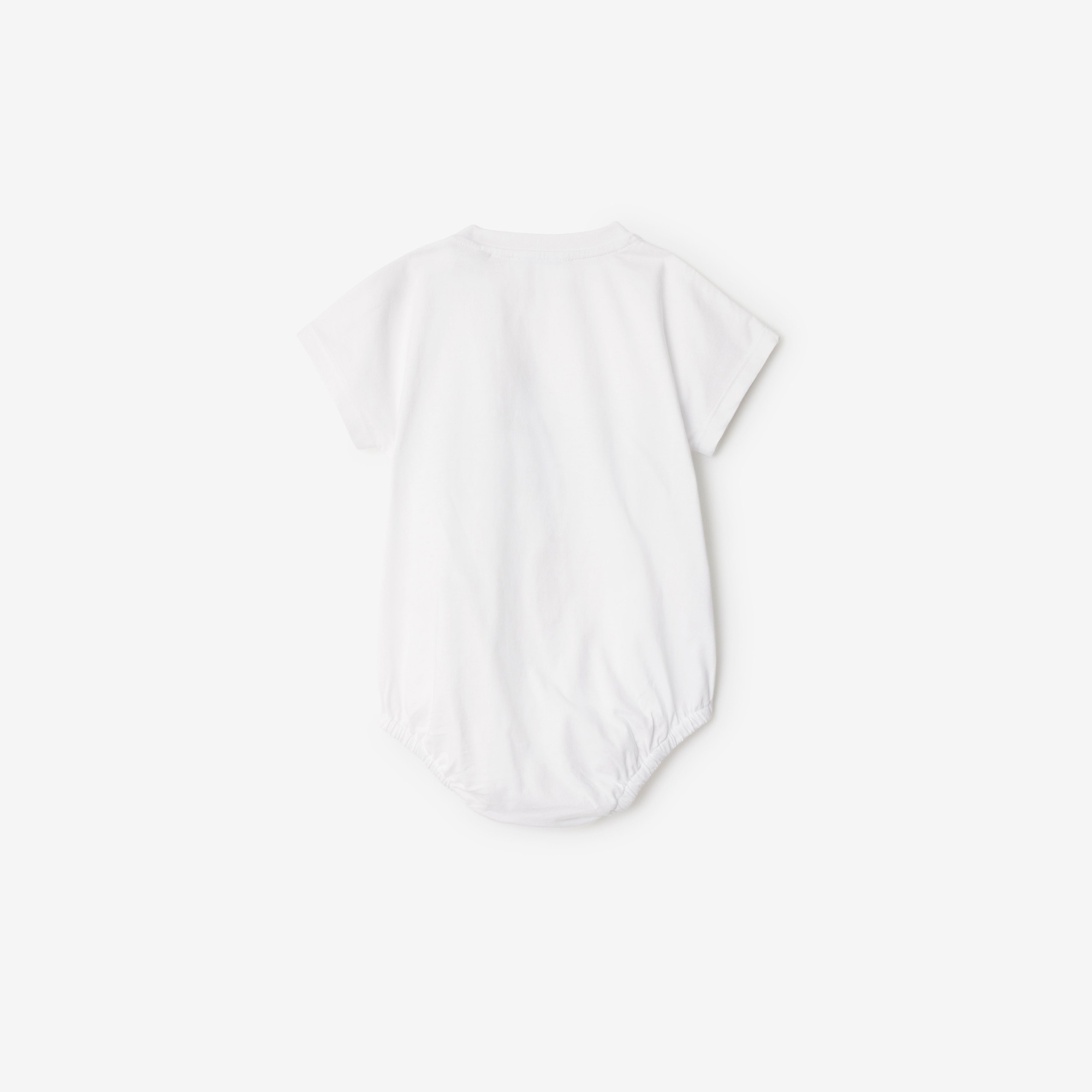 Burberry Berta Daisy Logo Cotton Bodysuit Çocuk Beyaz T-Shirt
