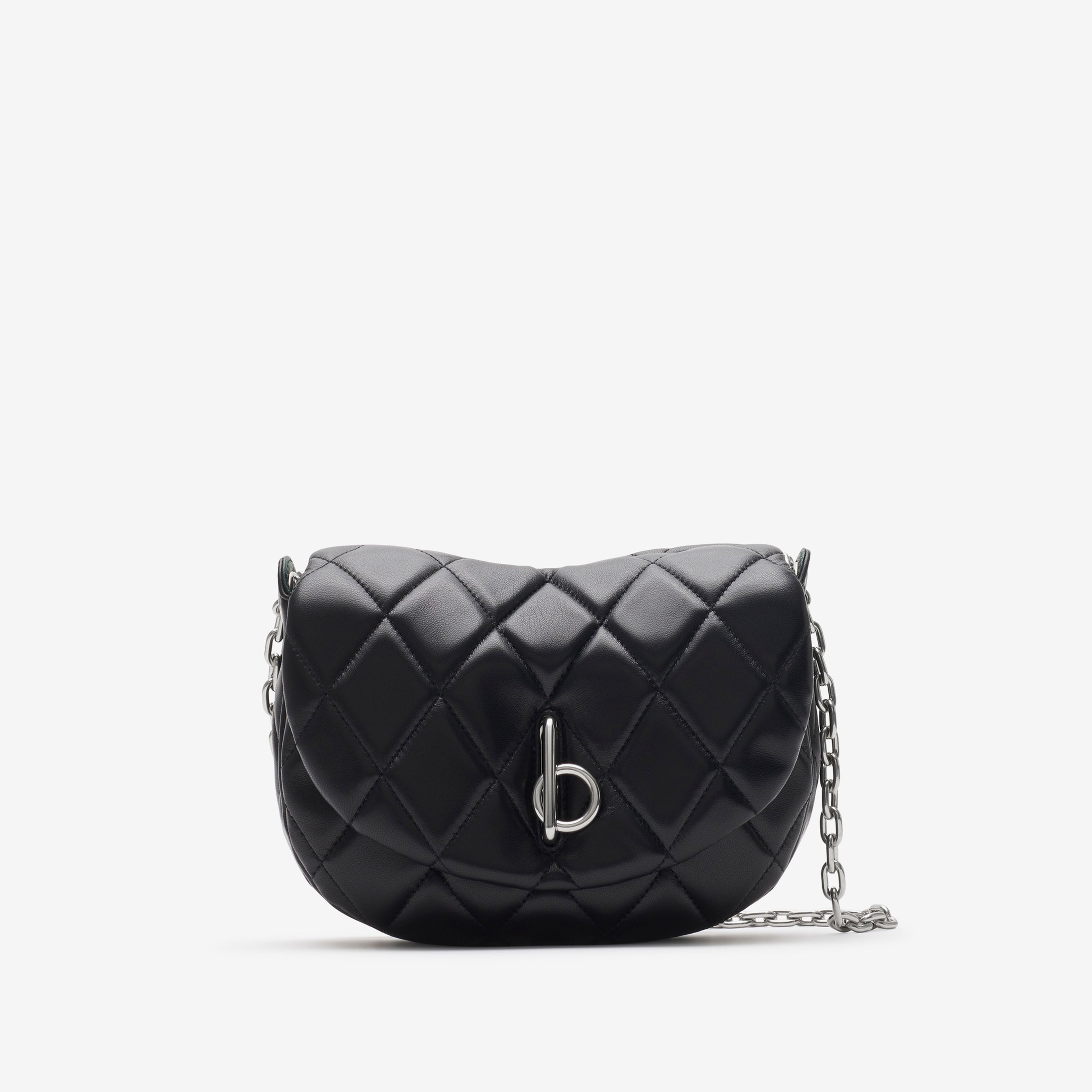 Burberry Qql Quilted Rocking Horse Kadın Siyah Omuz Çantası