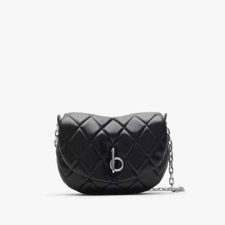 Burberry Qql Quilted Rocking Horse Kadın Siyah Omuz Çantası
