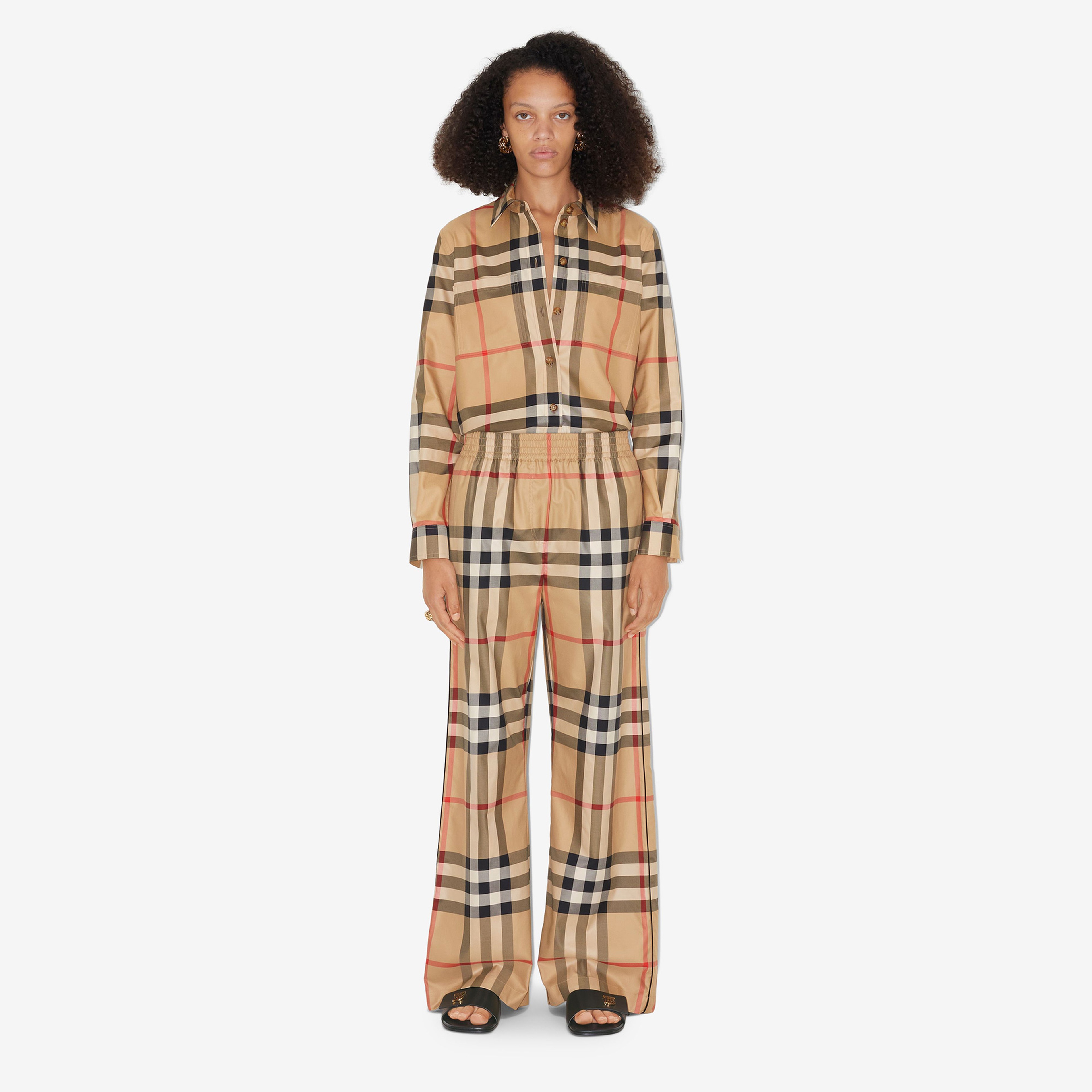 Burberry Ariane Cotton Kadın Bej Pantolon