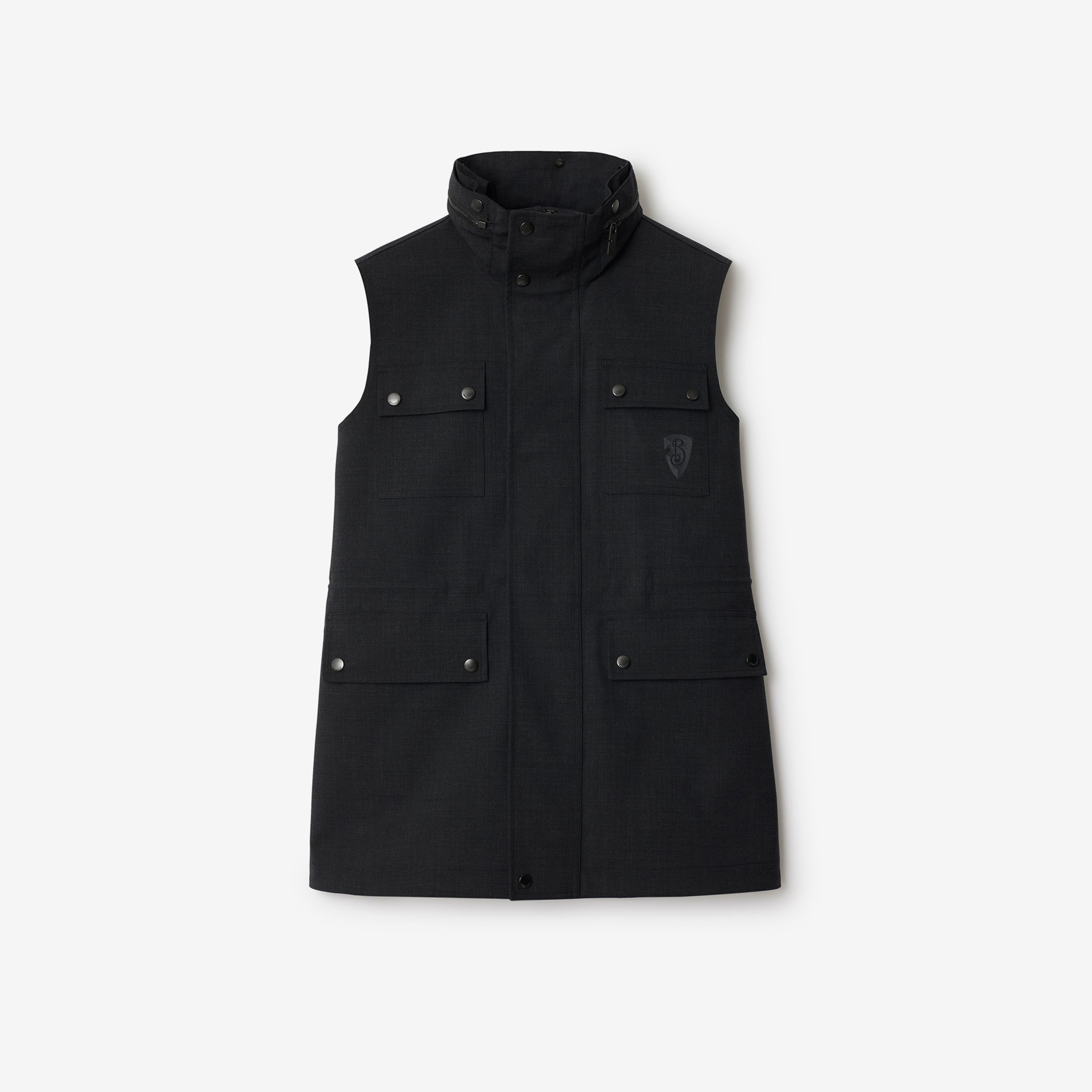 Burberry Tec Bonded Wool Gilet Kadın Gri Mont