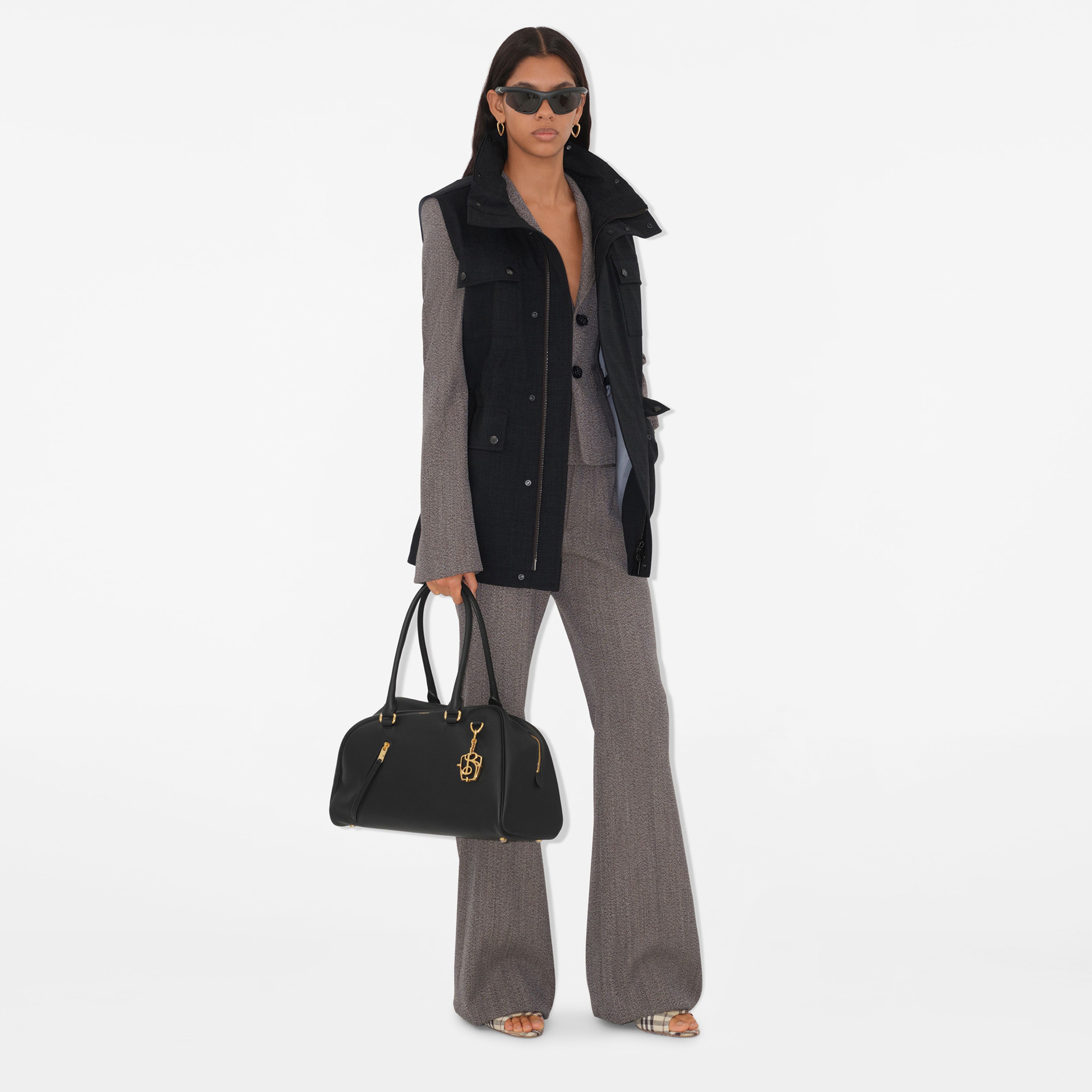 Burberry Tec Bonded Wool Gilet Kadın Gri Mont