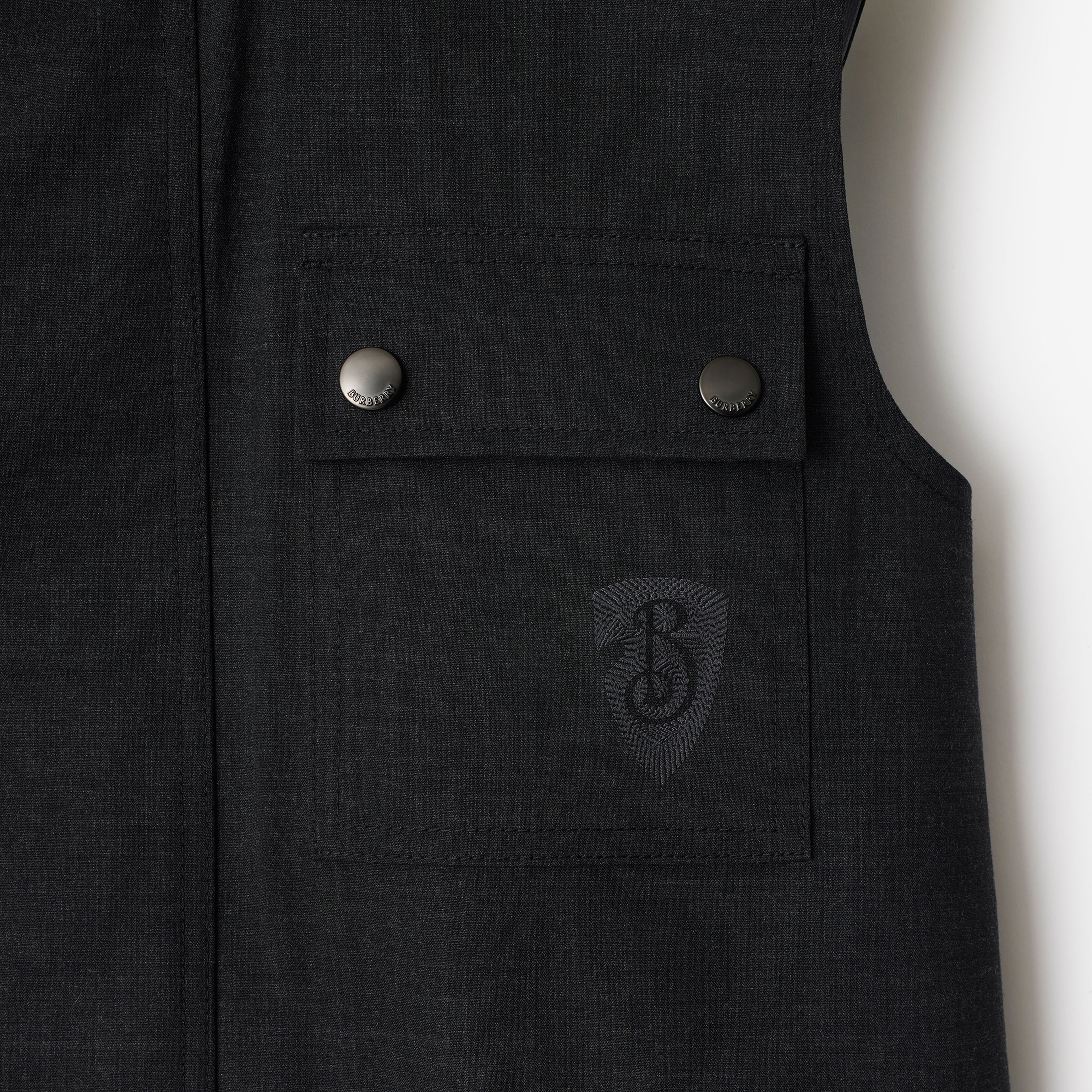 Burberry Tec Bonded Wool Gilet Kadın Gri Mont