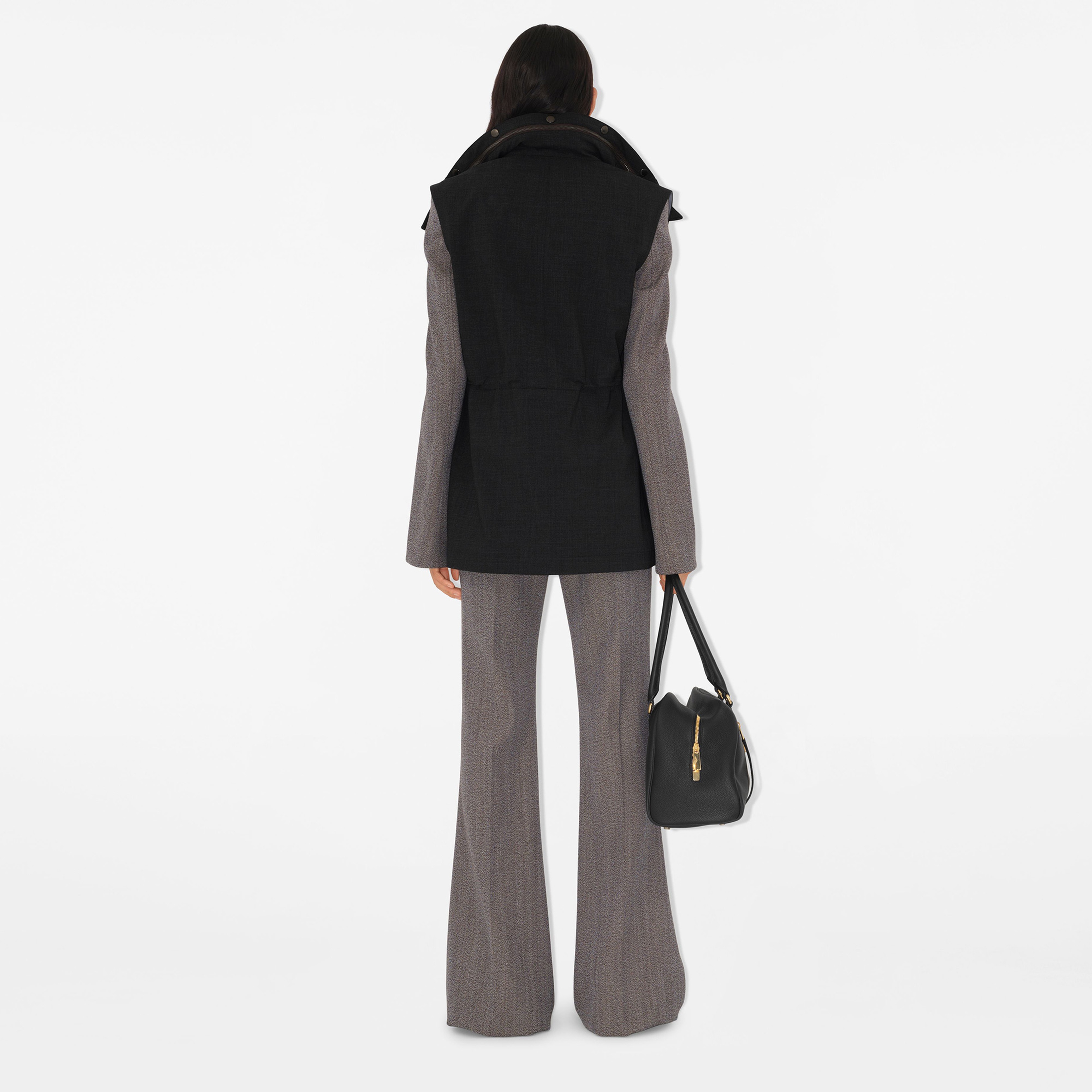 Burberry Tec Bonded Wool Gilet Kadın Gri Mont