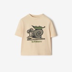 Burberry Cedar Snail Cotton Çocuk Krem T-Shirt