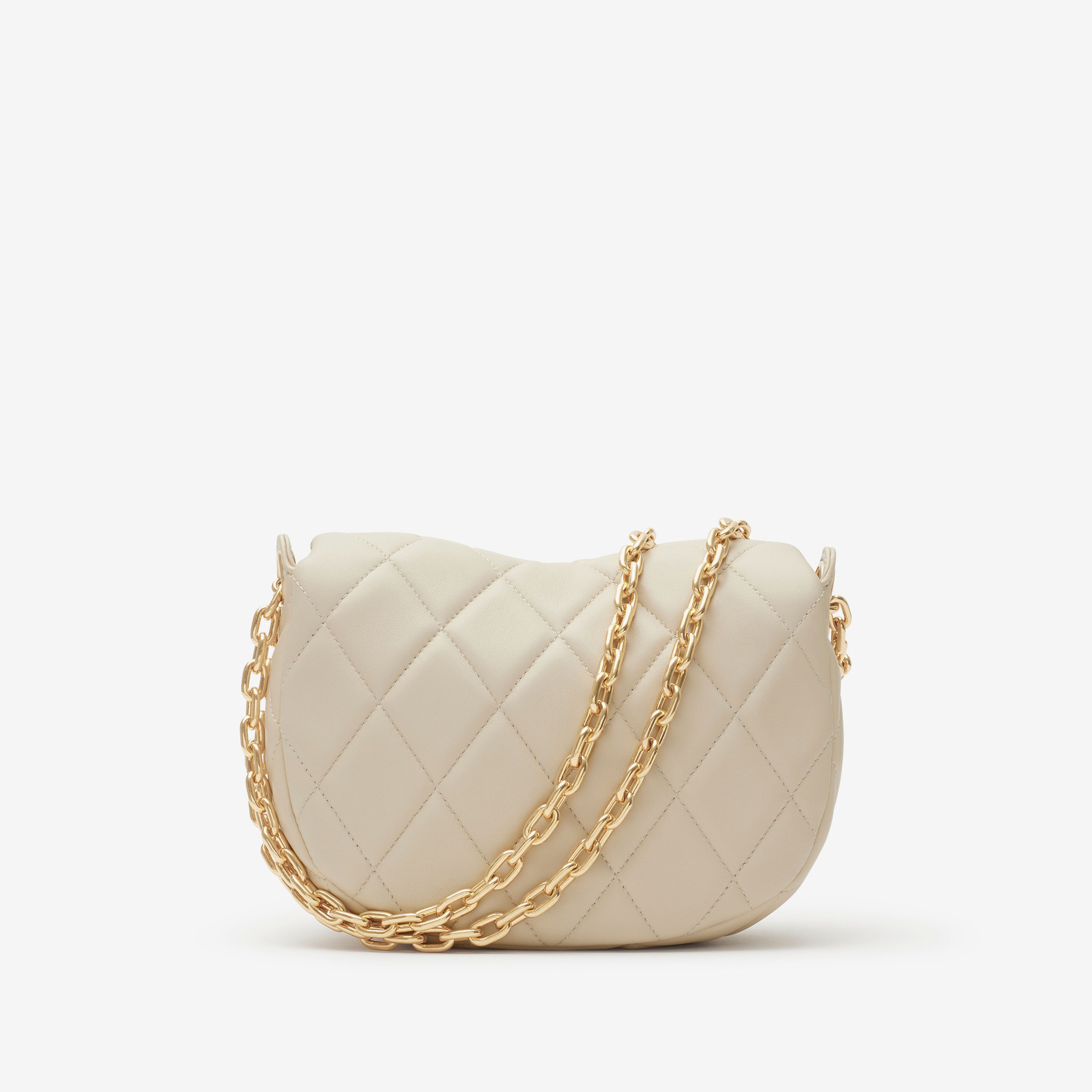 Burberry Qql Quilted Rocking Horse Kadın Krem Omuz Çantası