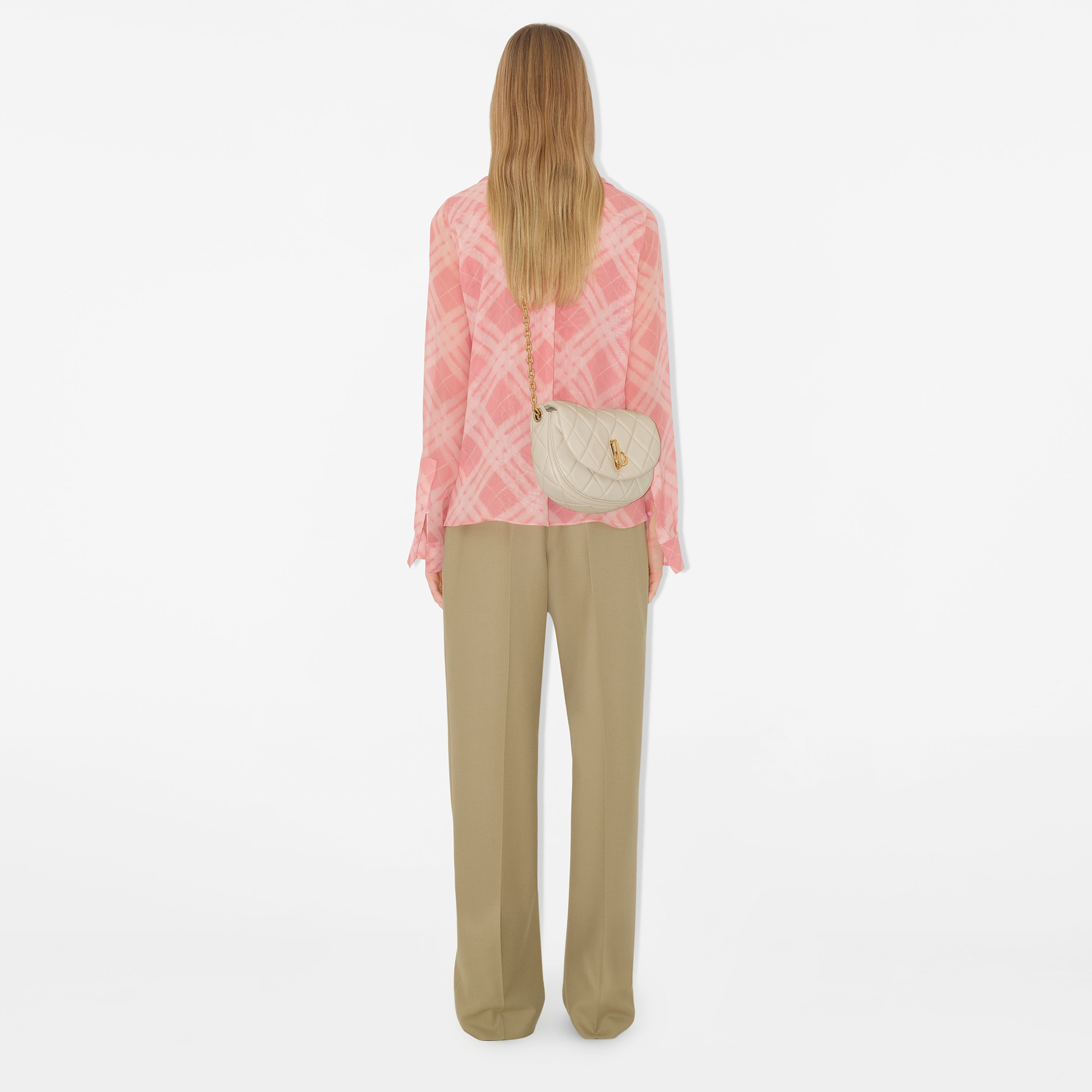 Burberry Qql Quilted Rocking Horse Kadın Krem Omuz Çantası