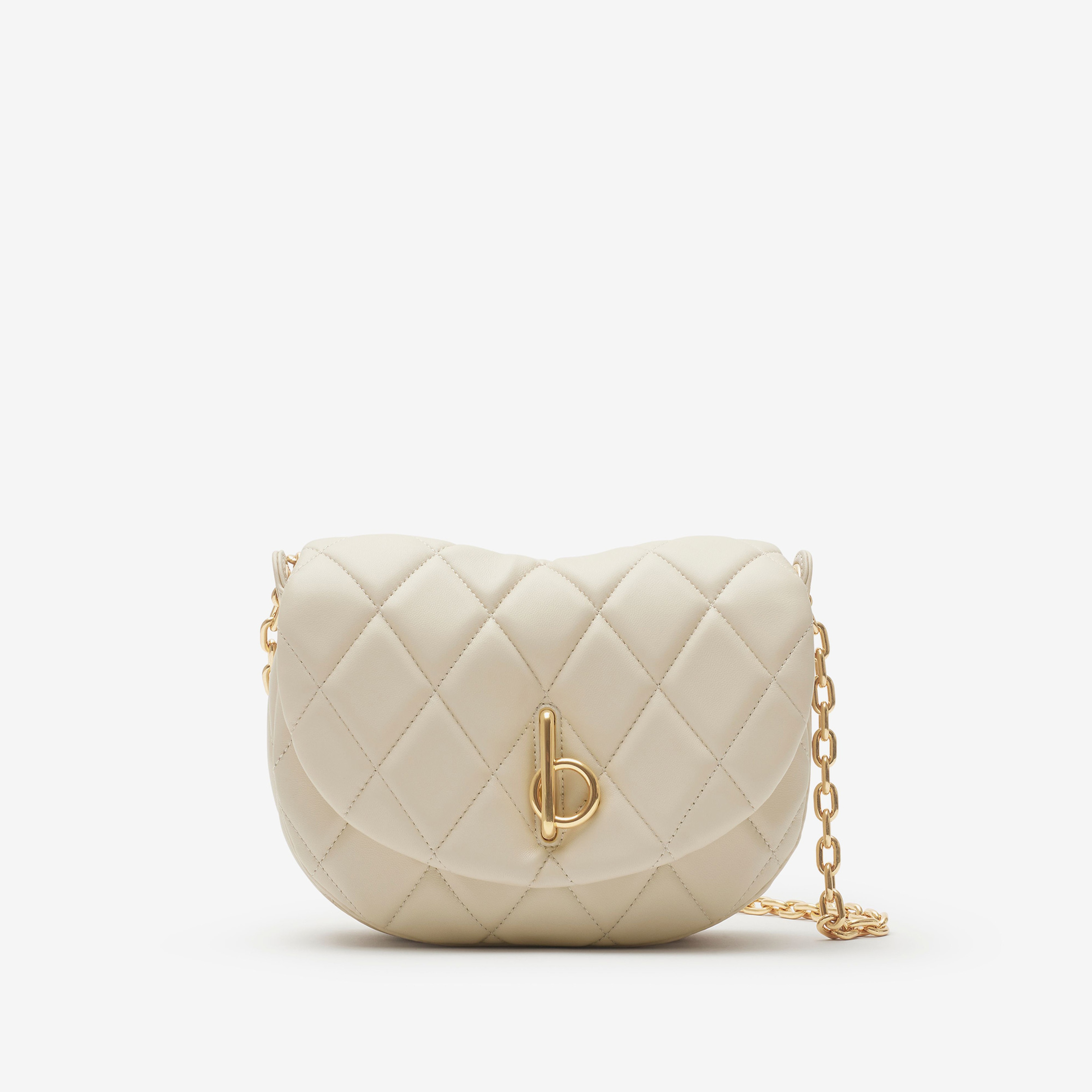 Burberry Qql Quilted Rocking Horse Kadın Krem Omuz Çantası