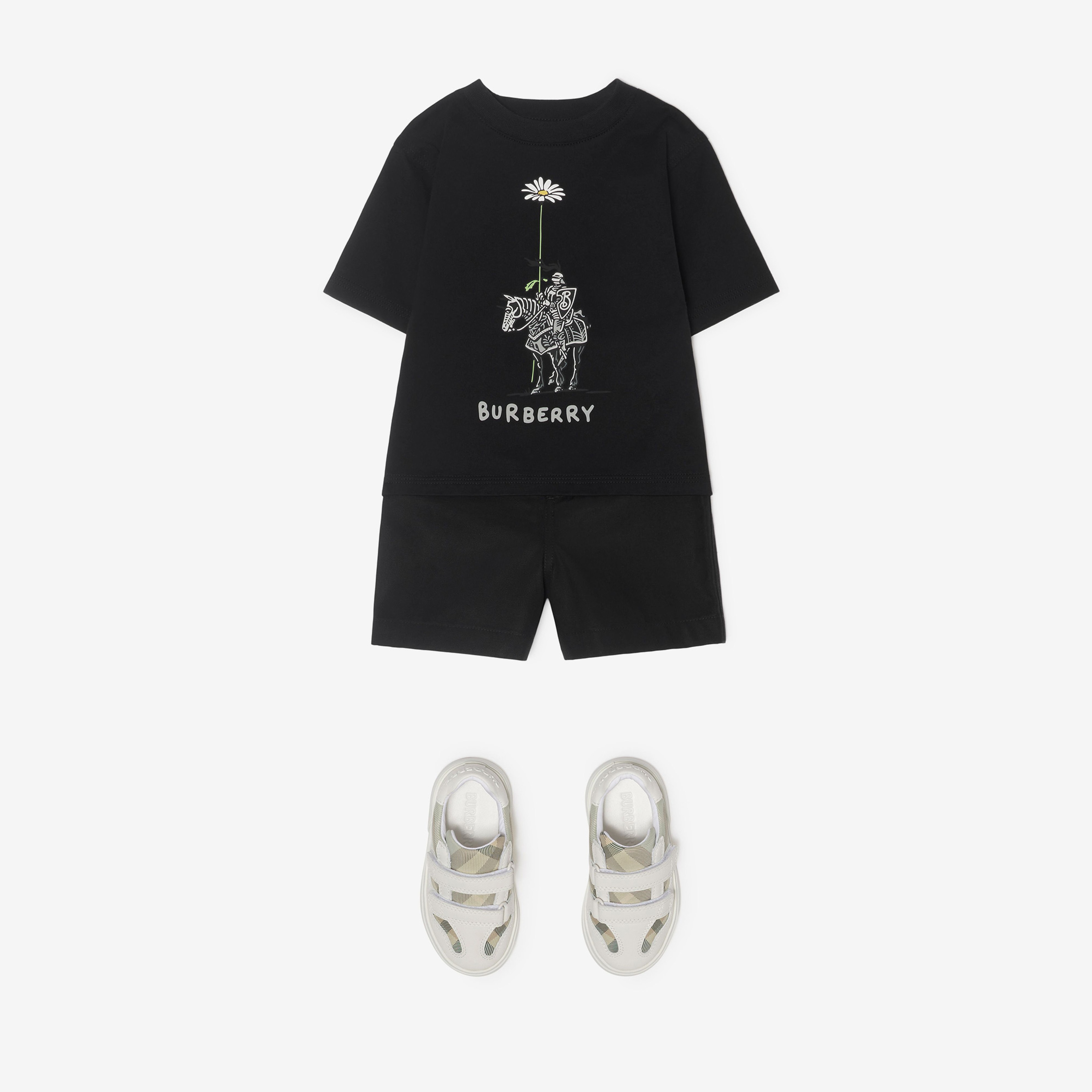 Burberry Cedar Knight Daisy Cotton Çocuk Siyah T-Shirt