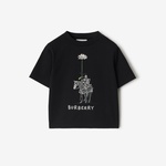 Burberry Cedar Knight Daisy Cotton Çocuk Siyah T-Shirt
