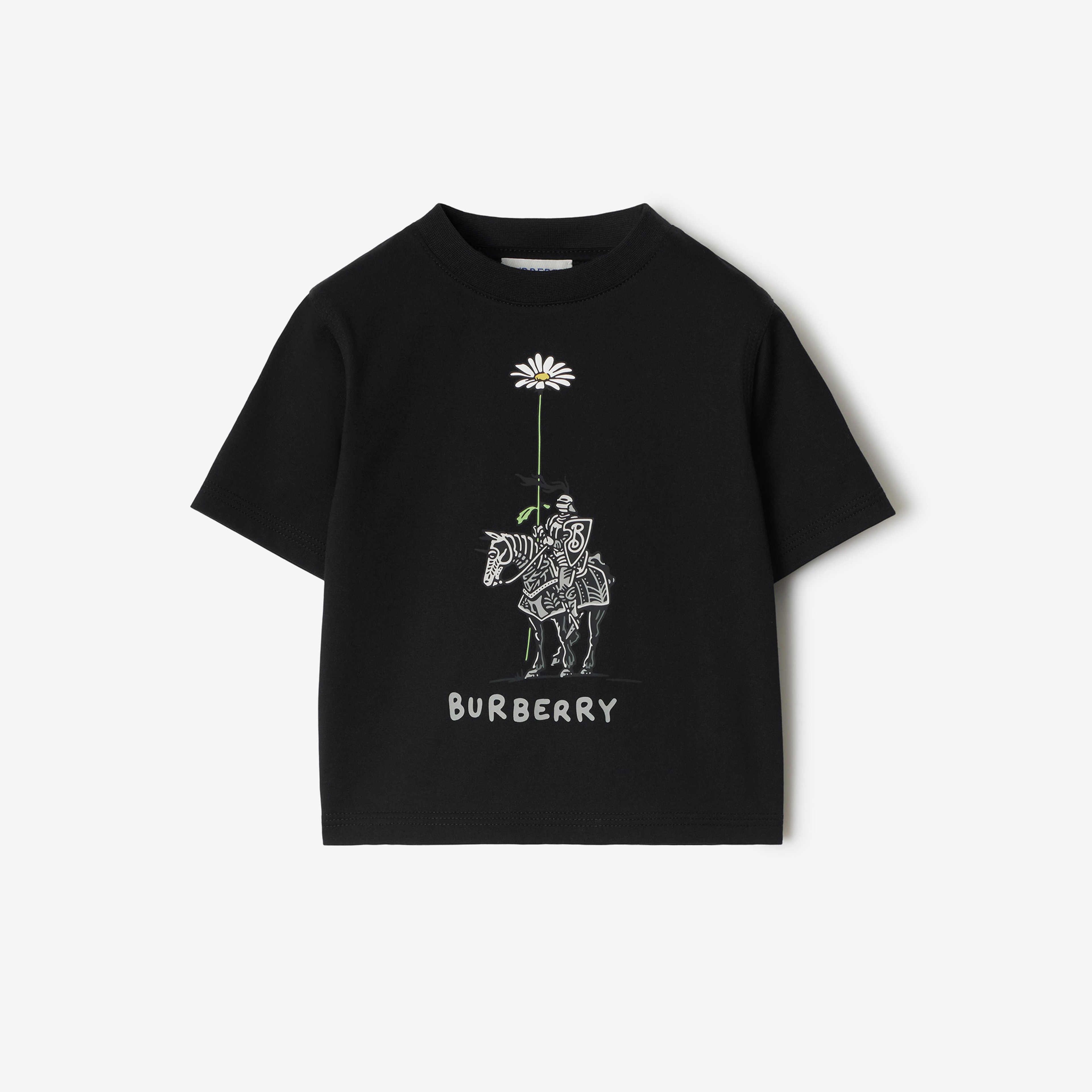 Burberry Cedar Knight Daisy Cotton Çocuk Siyah T-Shirt