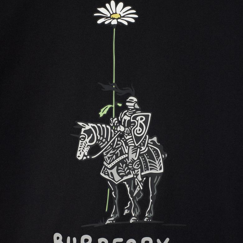 Burberry Cedar Knight Daisy Cotton Çocuk Siyah T-Shirt