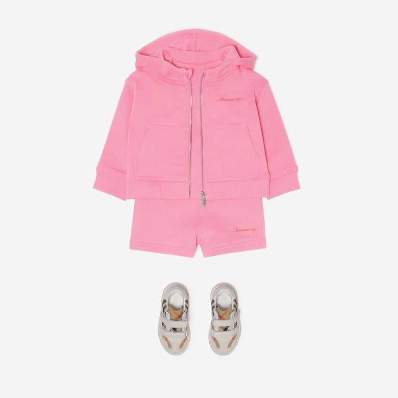 Burberry Sami Cotton Zip Çocuk Pembe Hoodie