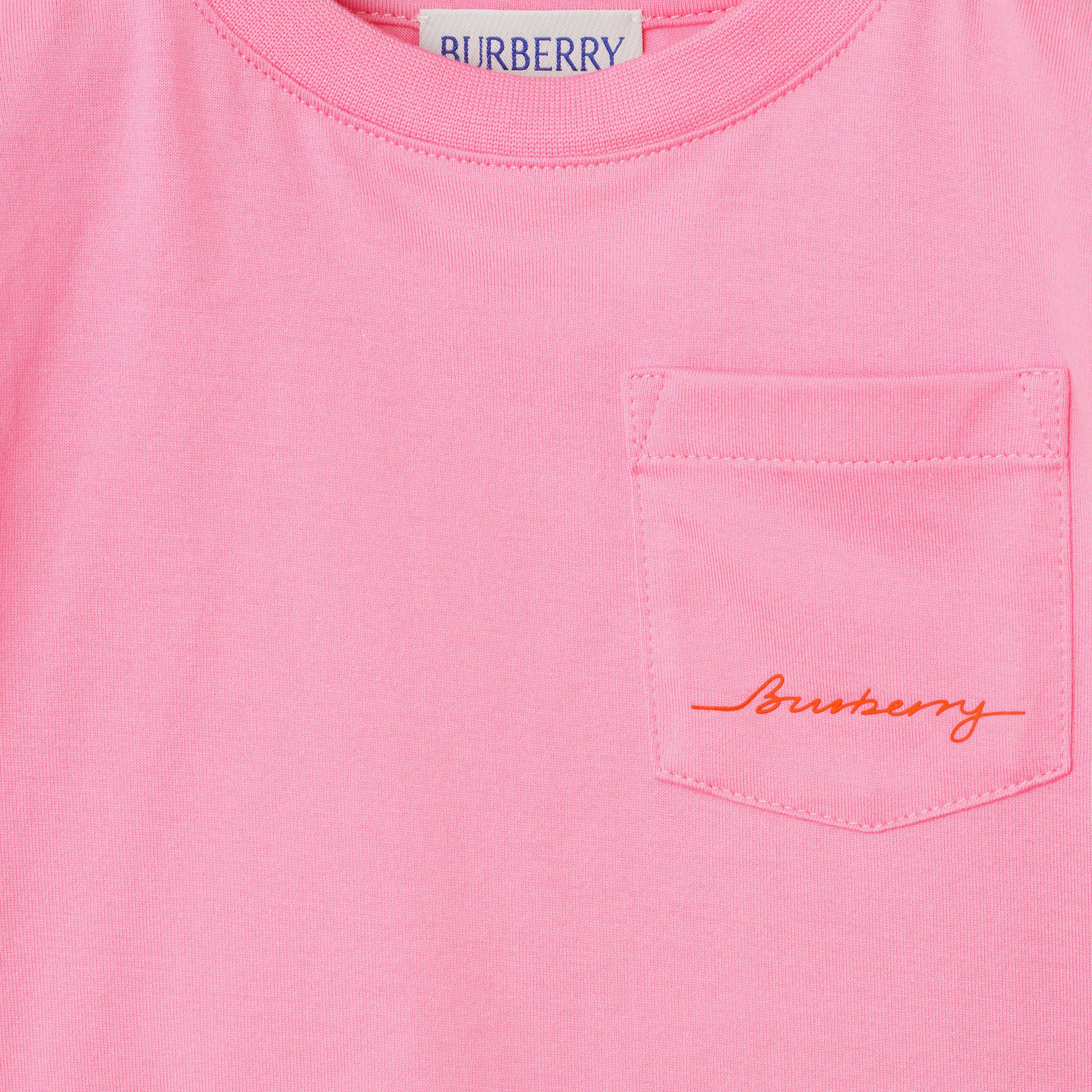 Burberry Cedar Cotton Çocuk Pembe T-Shirt