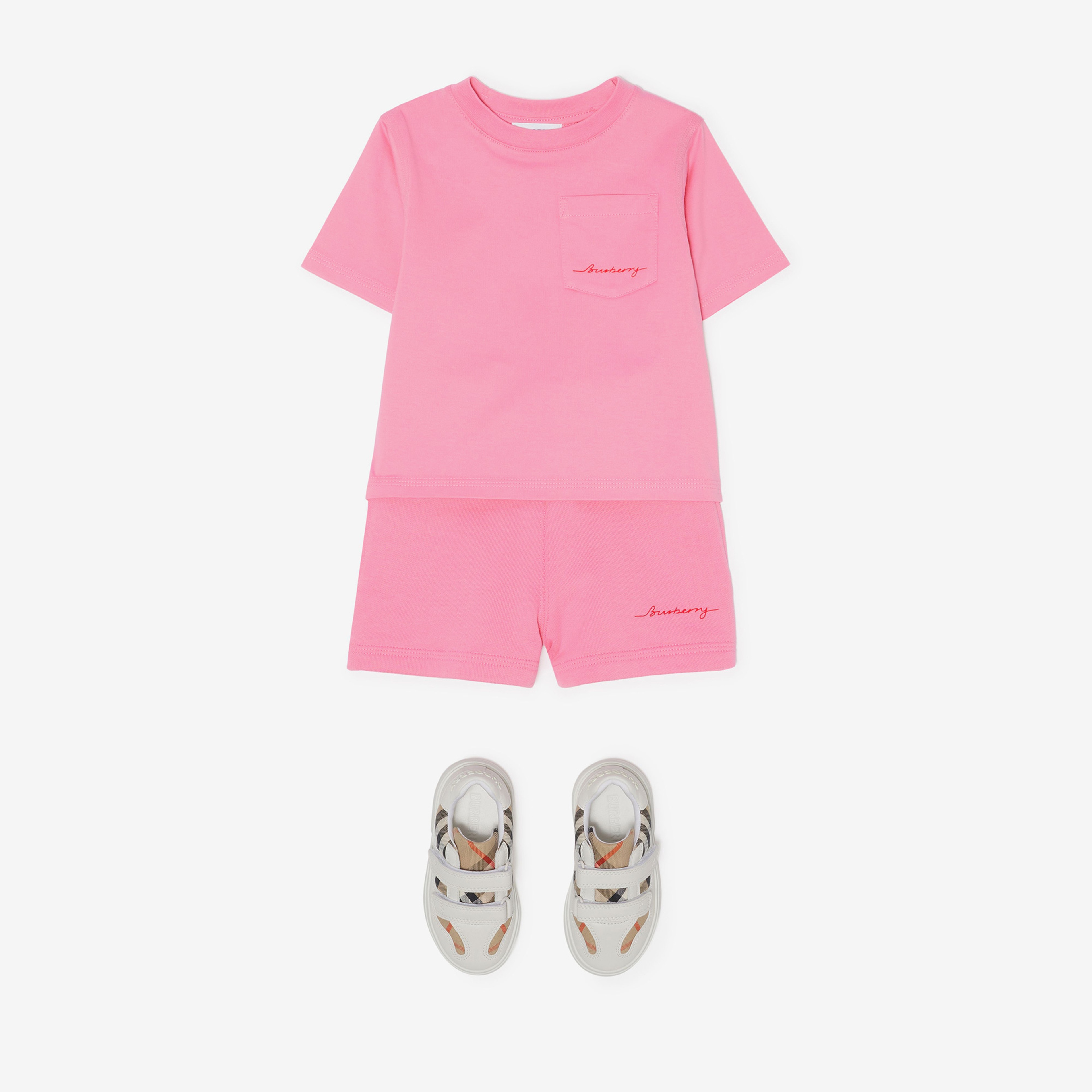 Burberry Cedar Cotton Çocuk Pembe T-Shirt