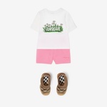 Burberry Cedar Daisy Logo Cotton Çocuk Beyaz T-Shirt