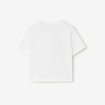 Burberry Cedar Daisy Logo Cotton Çocuk Beyaz T-Shirt