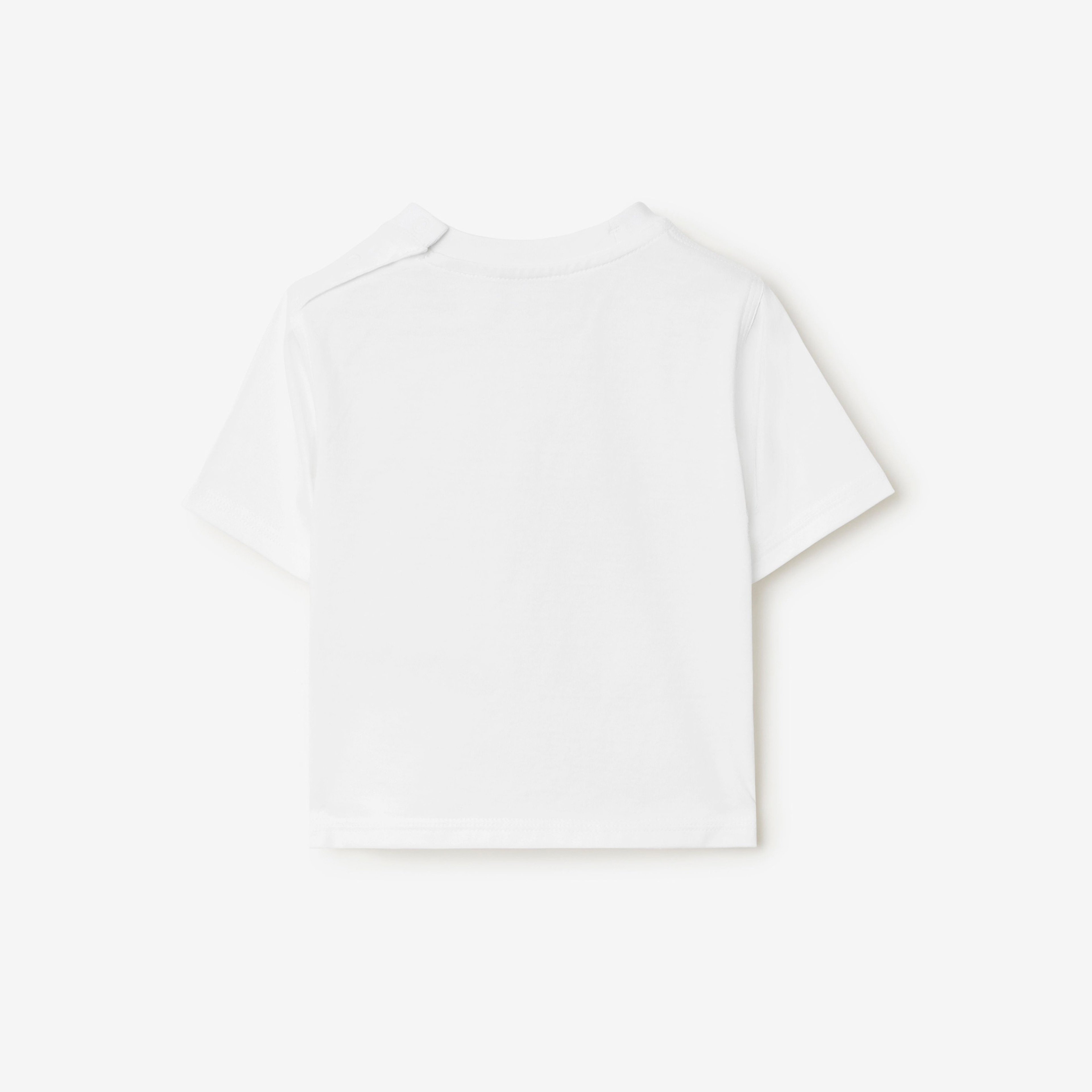 Burberry Cedar Daisy Logo Cotton Çocuk Beyaz T-Shirt