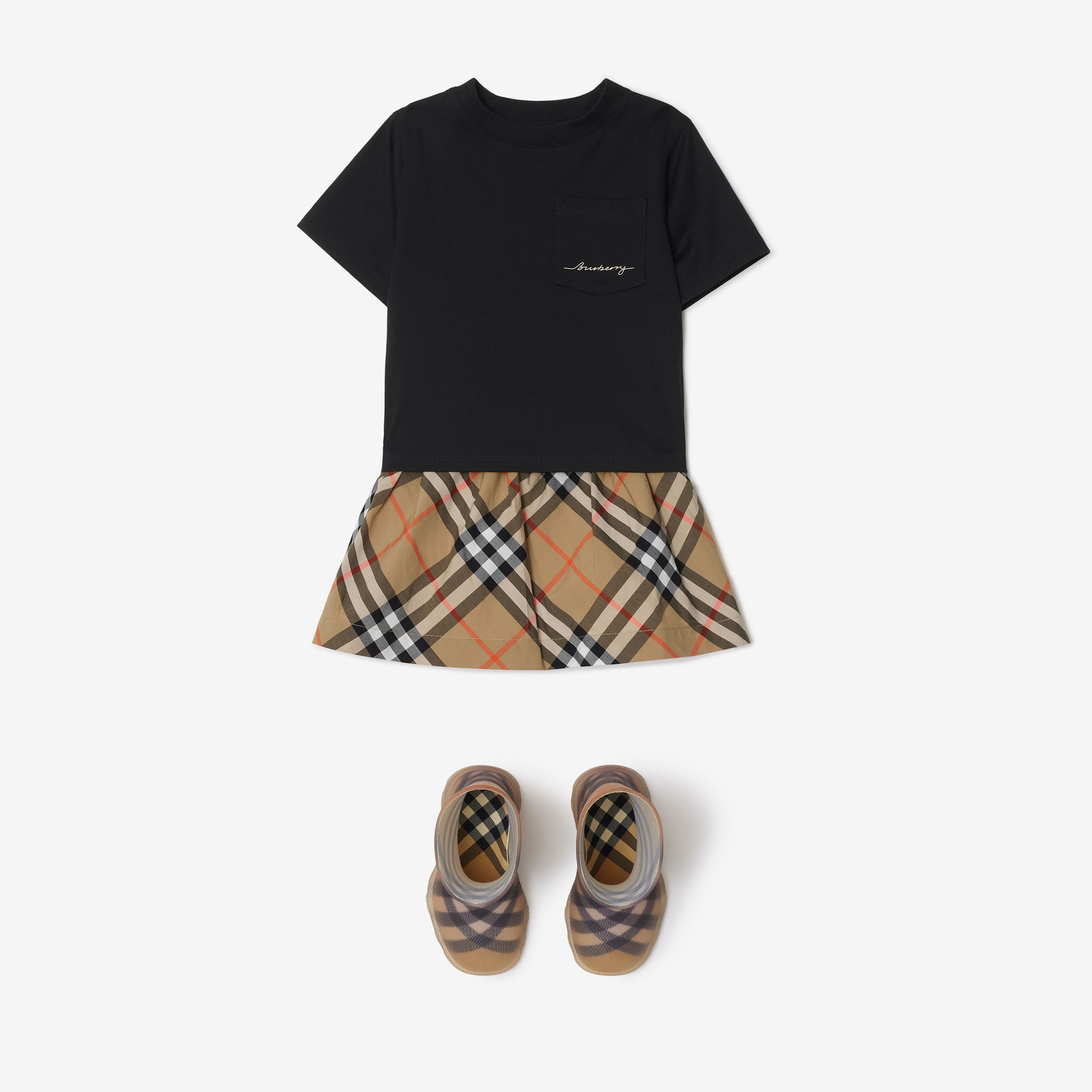 Burberry Cedar Cotton Çocuk Siyah T-Shirt