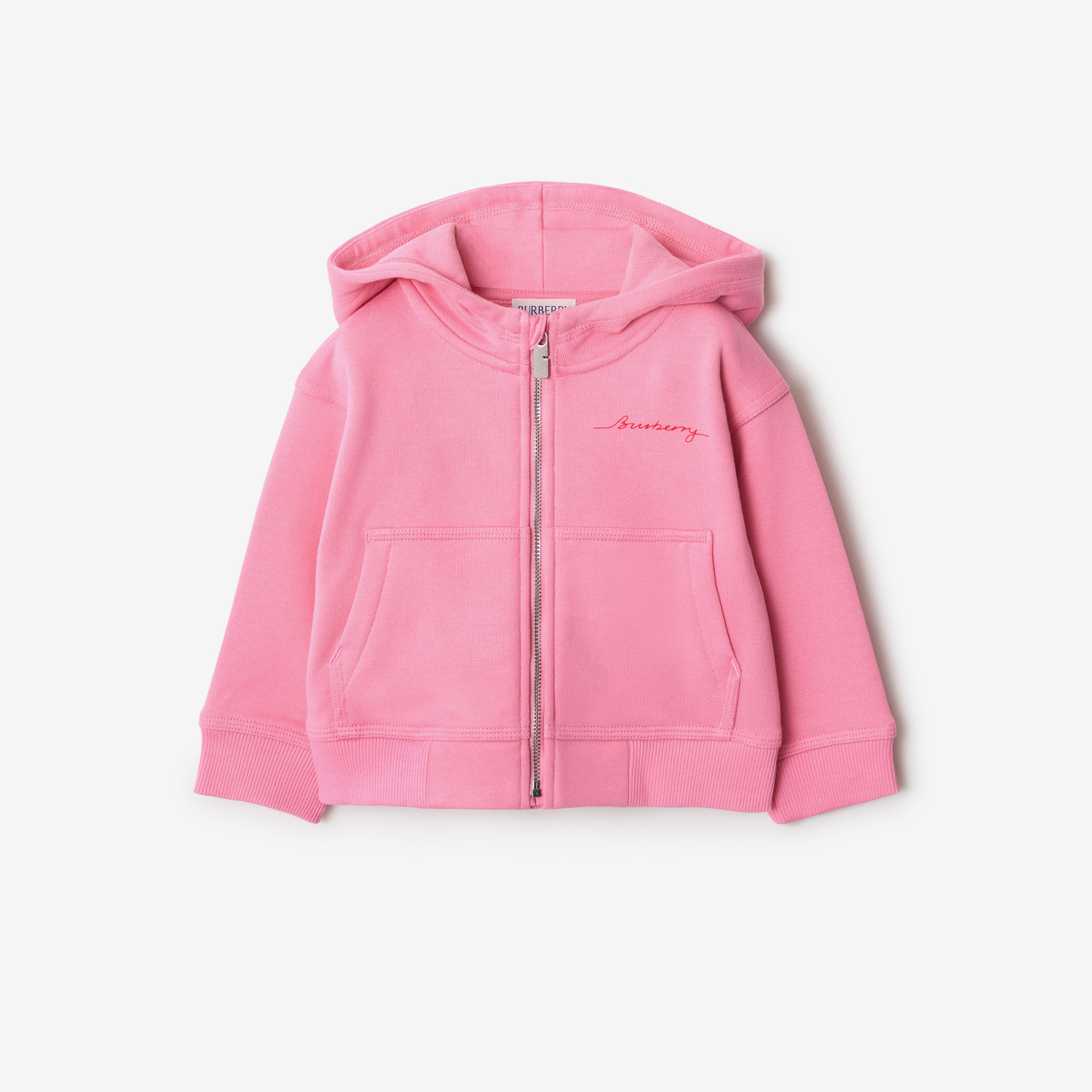 Burberry Sami Cotton Zip Çocuk Pembe Hoodie