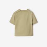 Burberry Cedar Daisy Logo Cotton Çocuk Bej T-Shirt