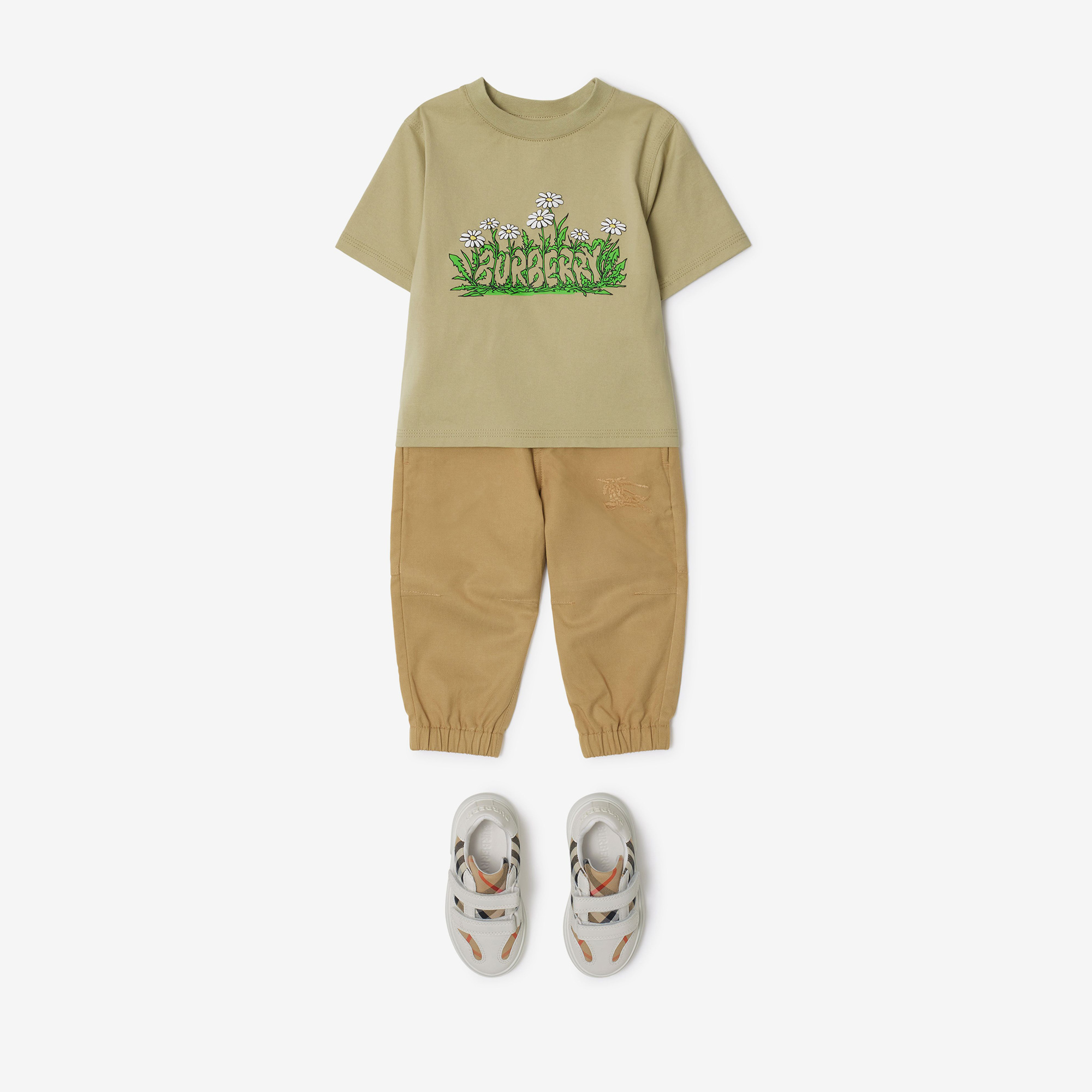 Burberry Cedar Daisy Logo Cotton Çocuk Haki T-Shirt6 Aylık8104390
