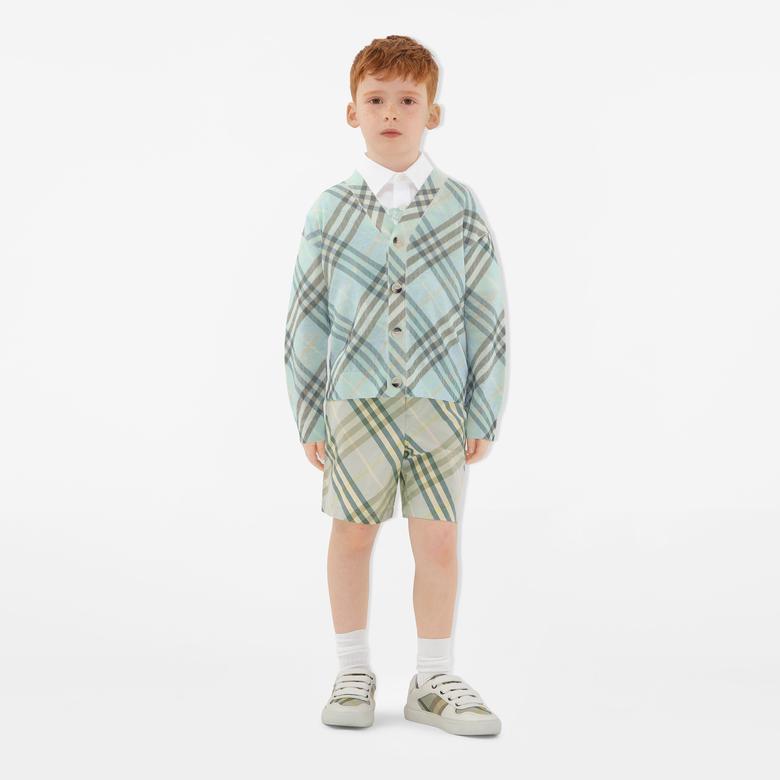 Burberry Romie Linen Nylon Cardigan Çocuk Krem Hırka