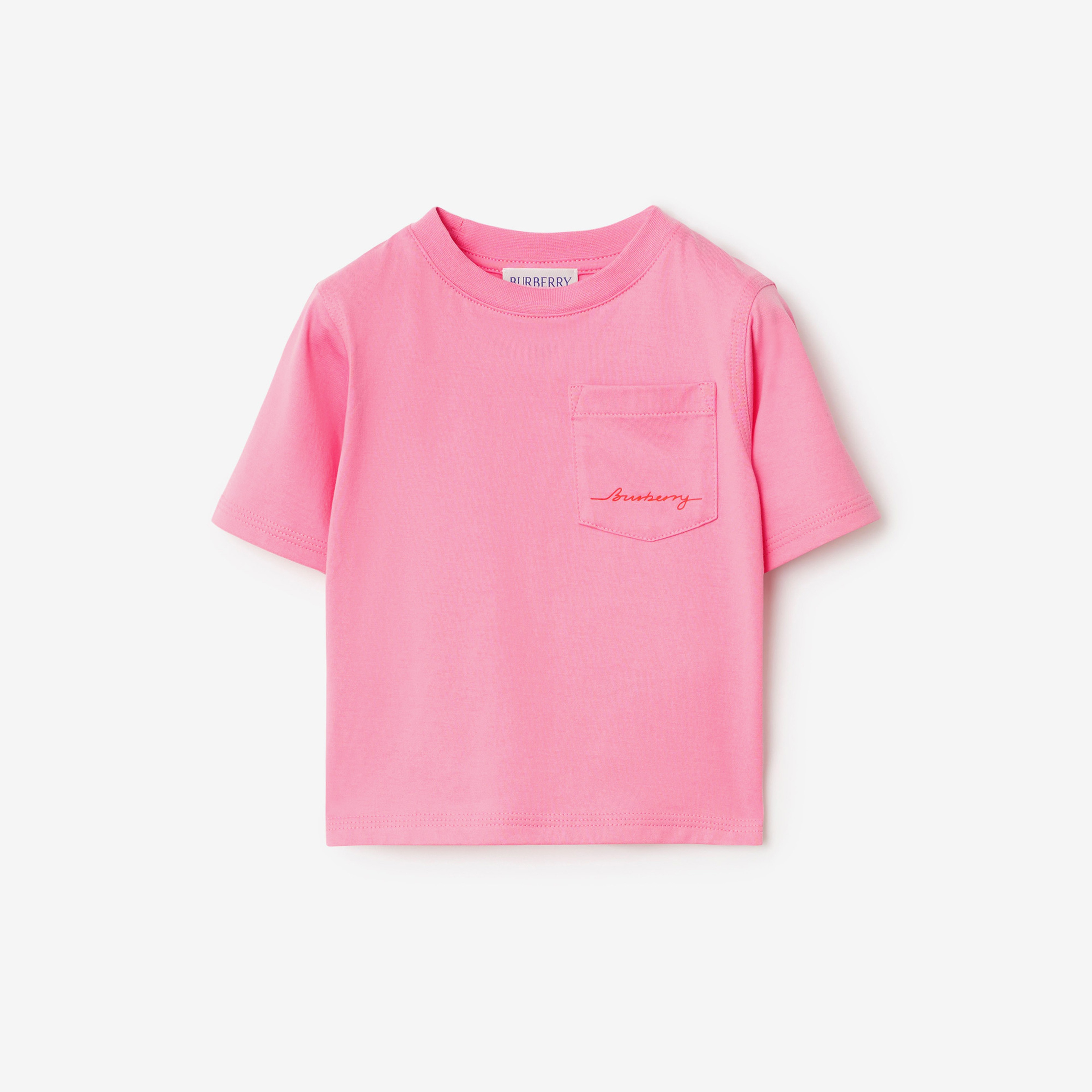 Burberry Cedar Cotton Çocuk Pembe T-Shirt