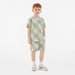 Burberry Oscar Cotton Çocuk Krem Şort