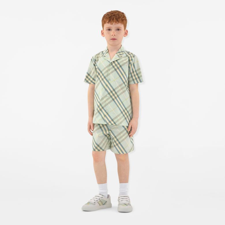 Burberry Herbie Cotton Çocuk Krem Gömlek