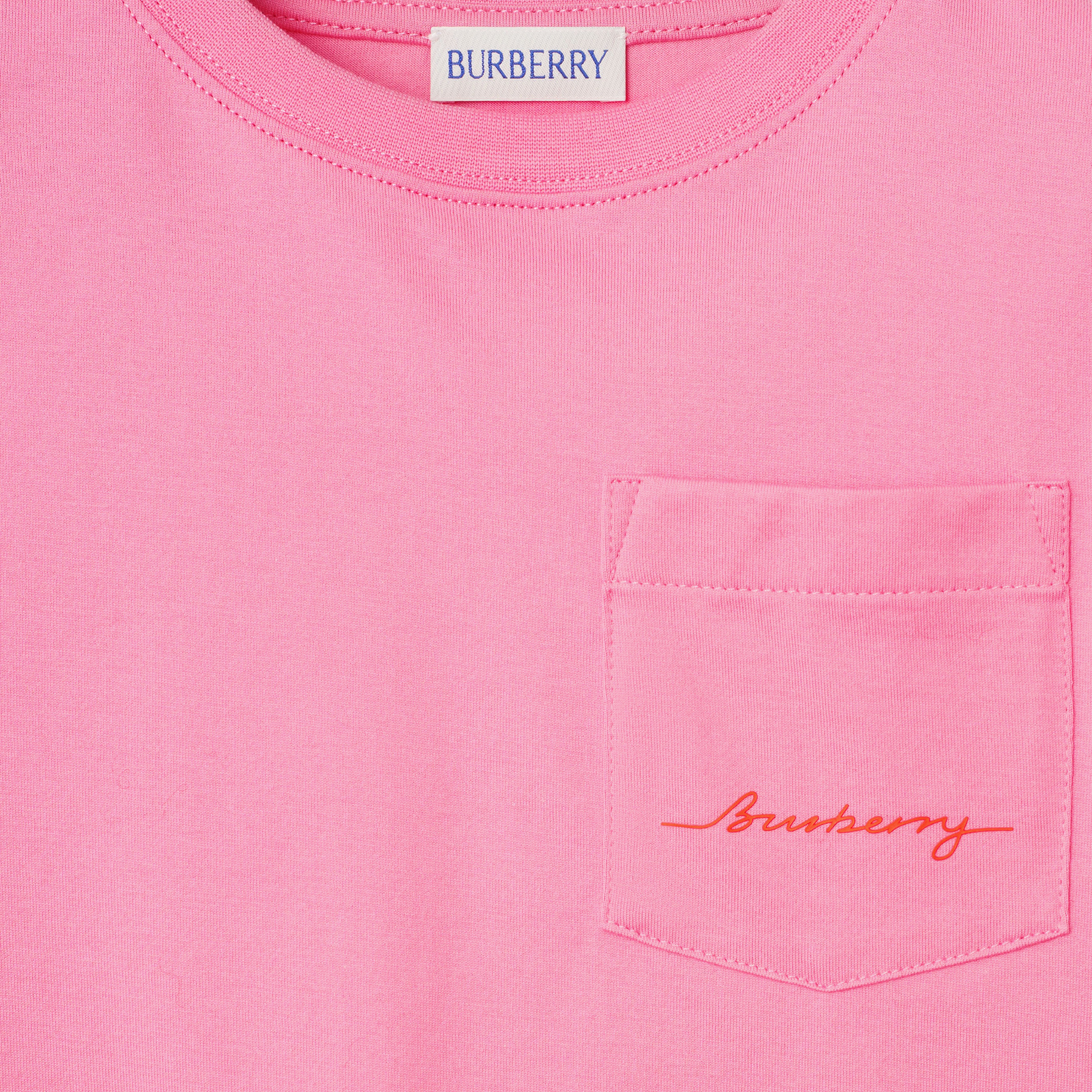 Burberry Cedar Logo Cotton Çocuk Pembe T-Shirt
