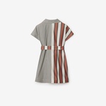 Burberry Gilly Striped Cotton Çocuk Renkli Elbise